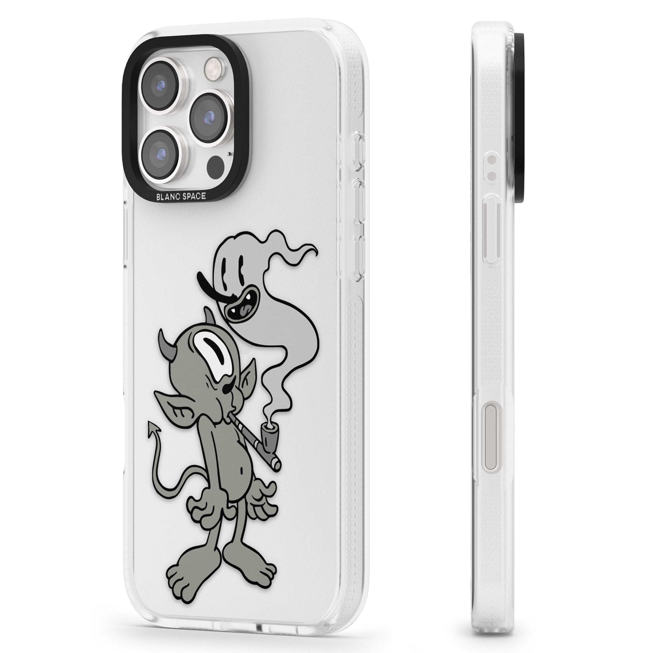 Pipe Goblin iPhone 16 Pro Max / 16 Pro Clear Case Impact Air - Blanc Space