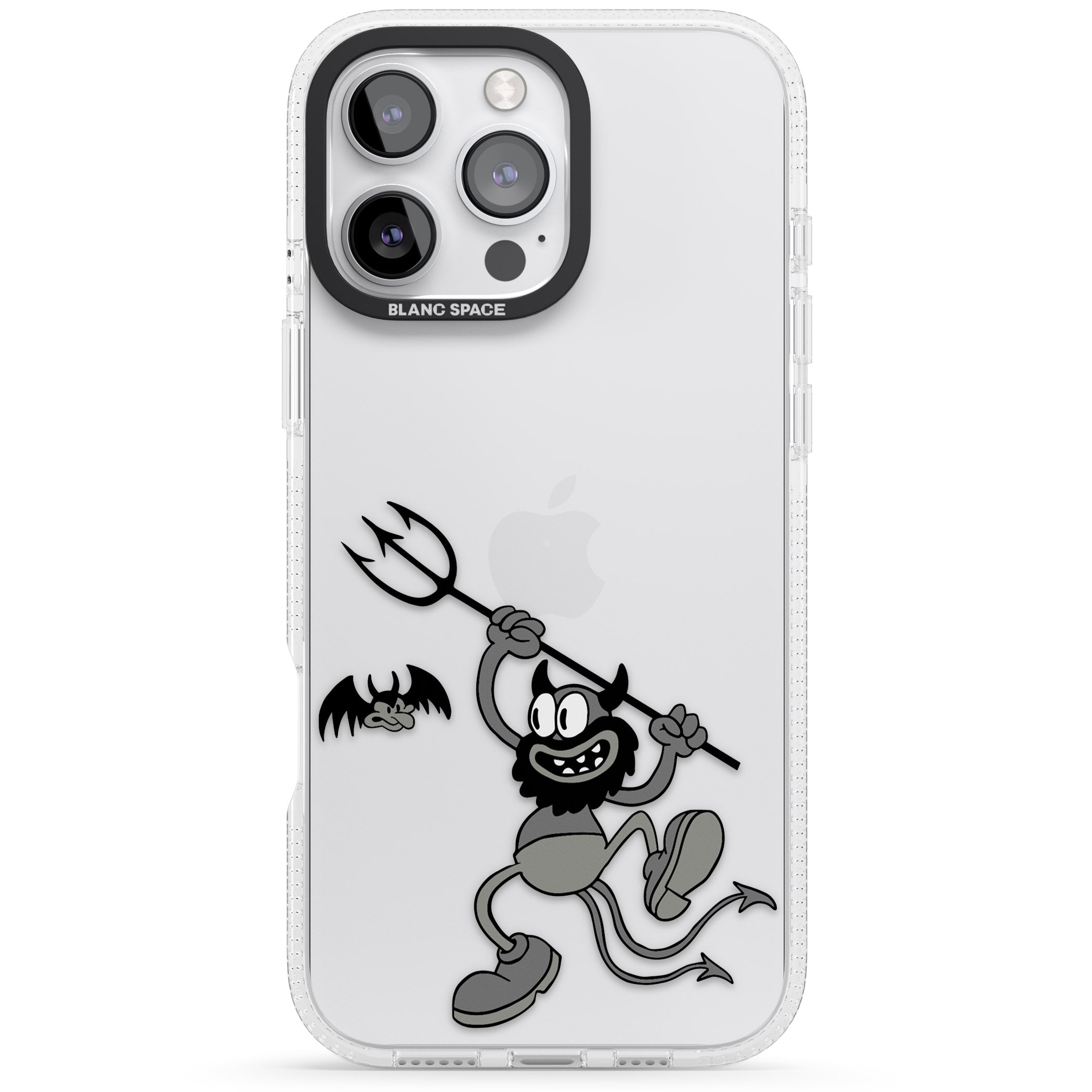 Dancing Devil iPhone 16 Pro Max / 16 Pro Clear Case Impact Air - Blanc Space
