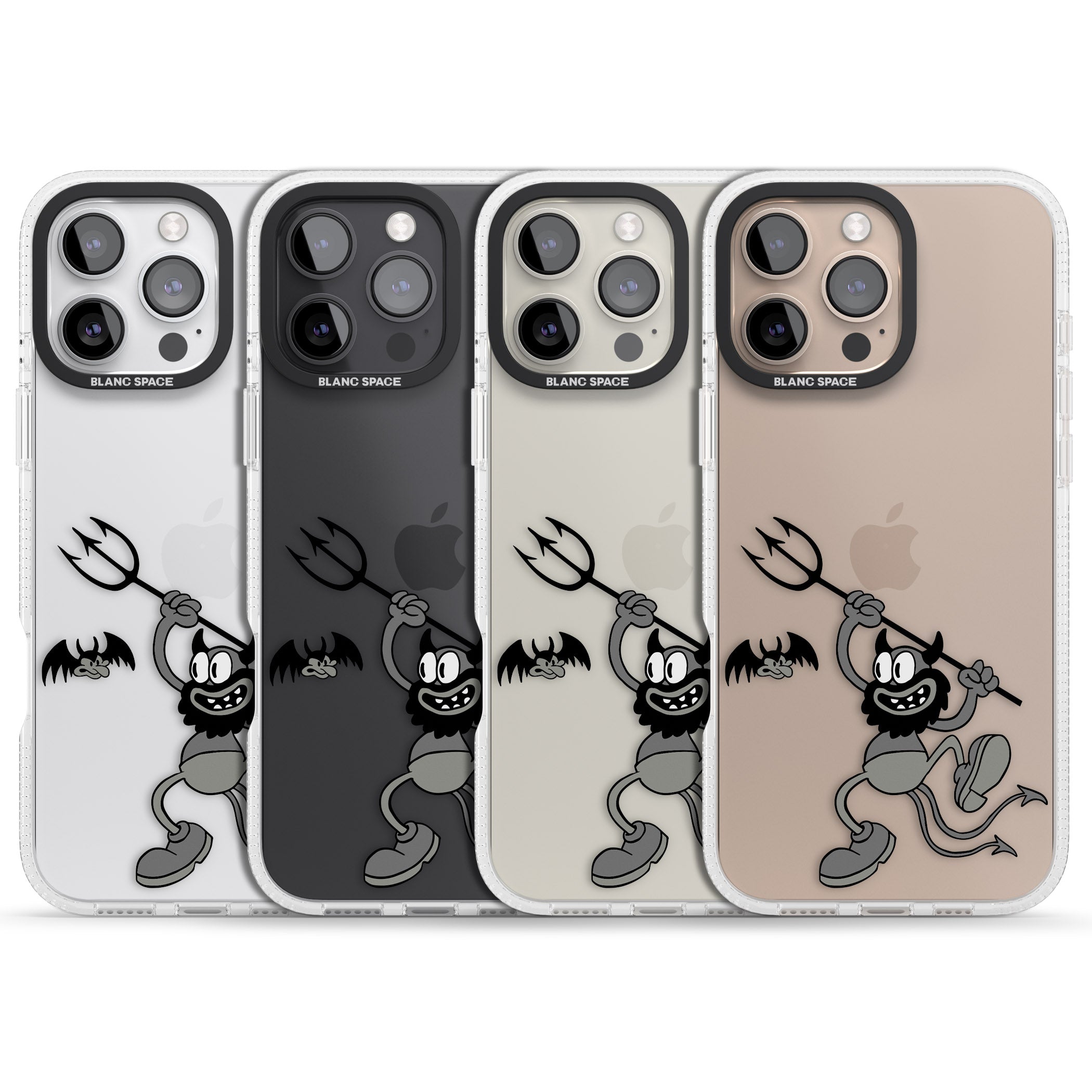 Dancing Devil iPhone 16 Pro Max / 16 Pro Clear Case Impact Air - Blanc Space