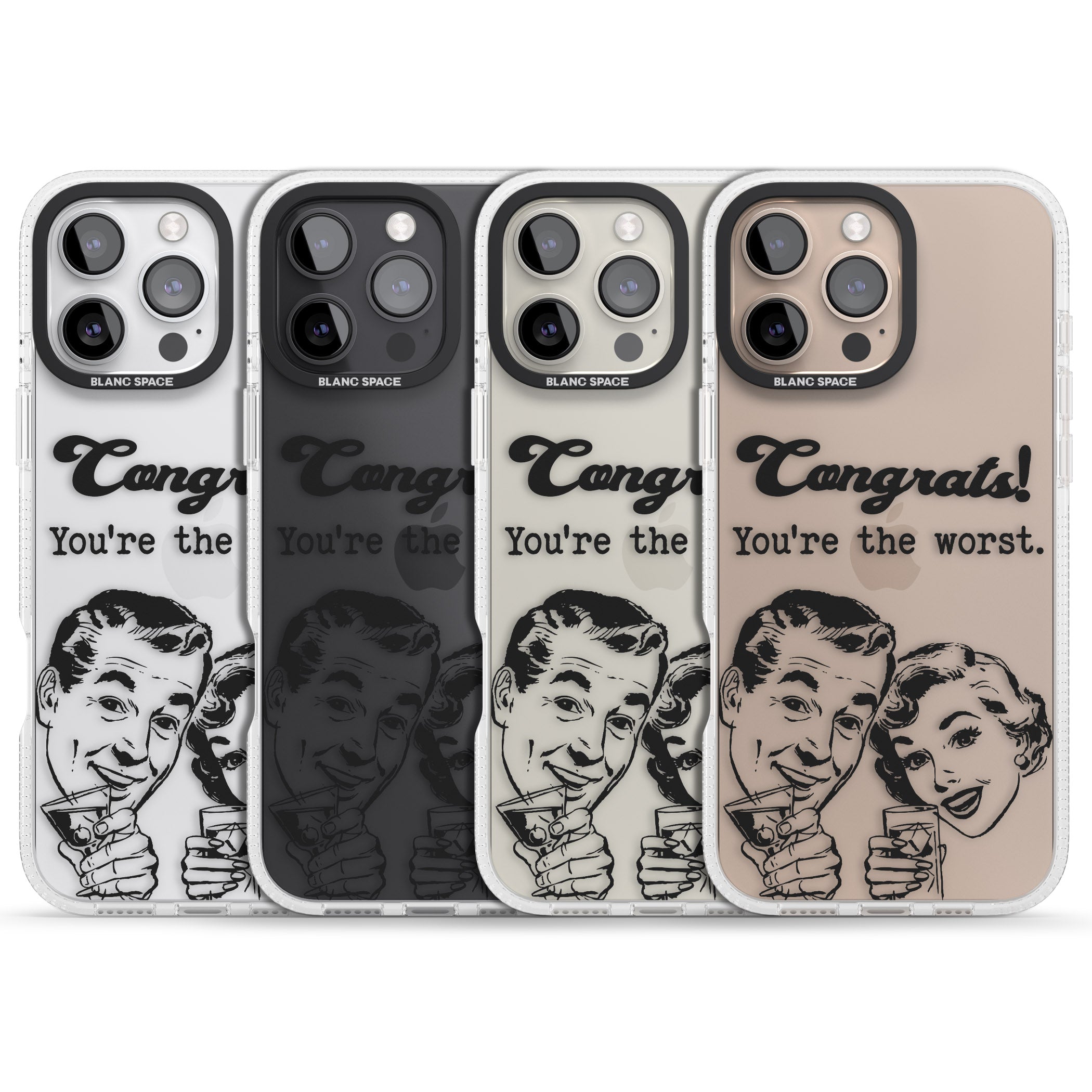 Congrats! You're the worst iPhone 16 Pro Max / 16 Pro Clear Case Impact Air - Blanc Space