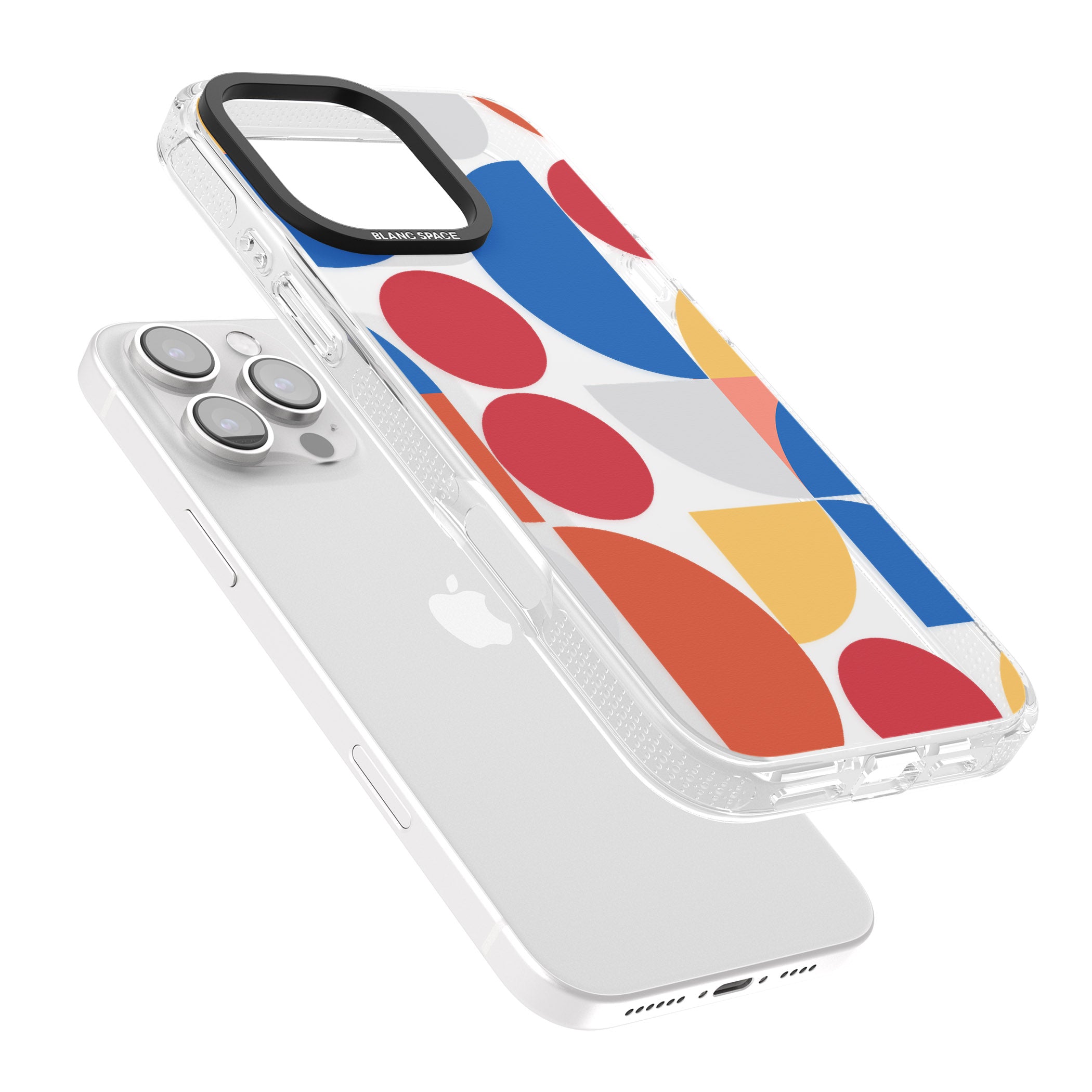 Abstract Colourful Mix iPhone 16 Pro Max / 16 Pro Clear Case Impact Air - Blanc Space