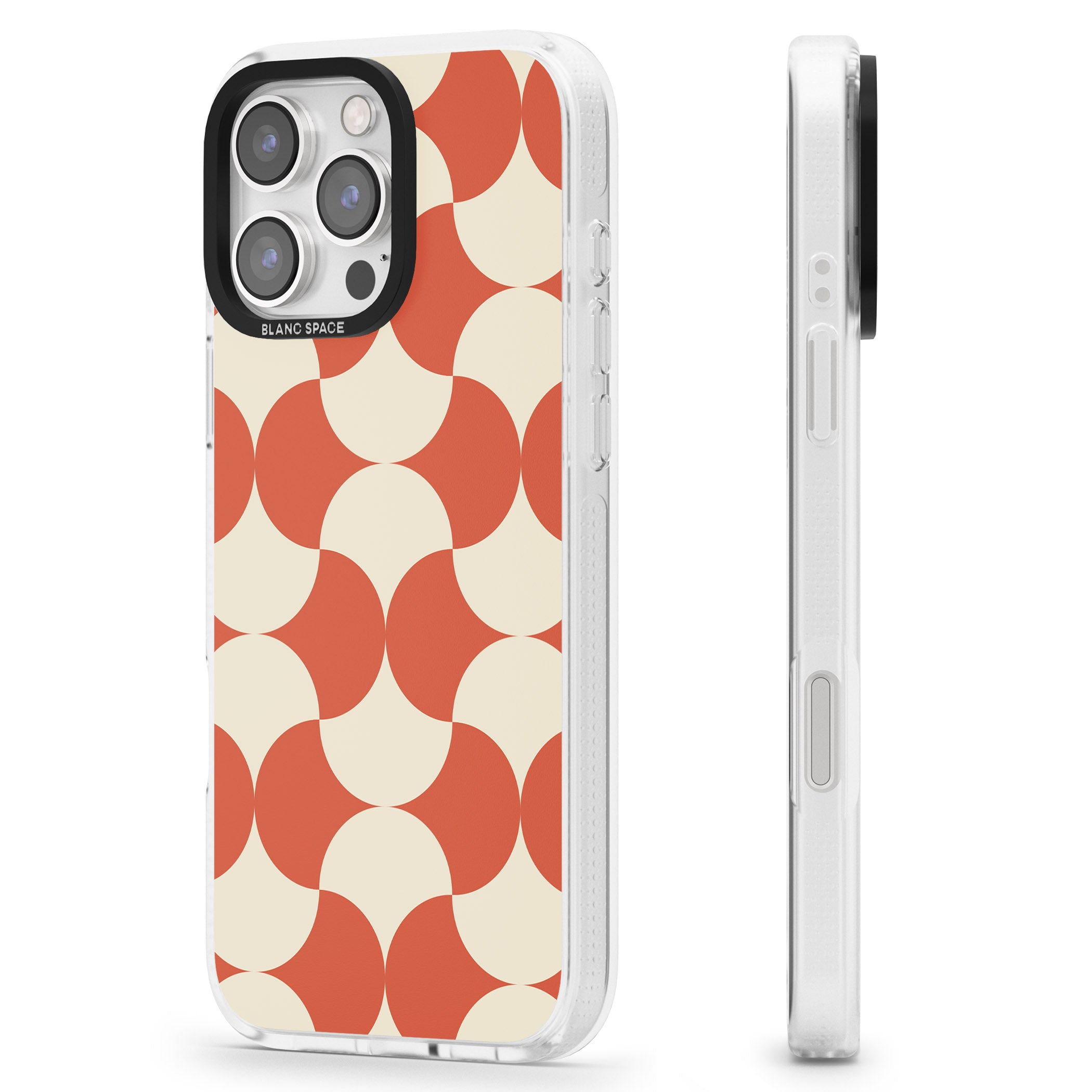 Abstract Retro Shapes: Psychedelic Pattern iPhone 16 Pro Max / 16 Pro Clear Case Impact Air - Blanc Space