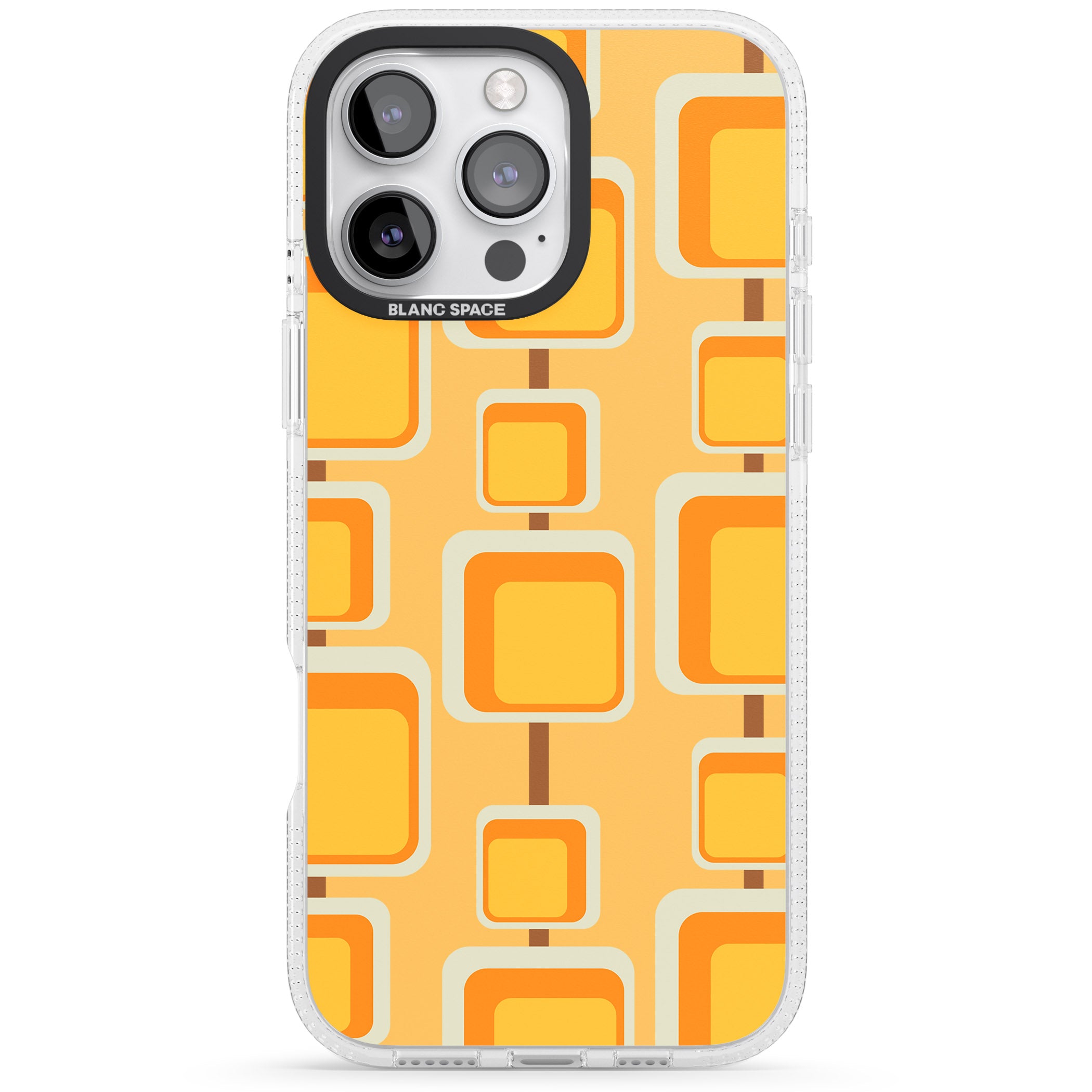 Sunny Mid-Century Squares iPhone 16 Pro Max / 16 Pro Clear Case Impact Air - Blanc Space