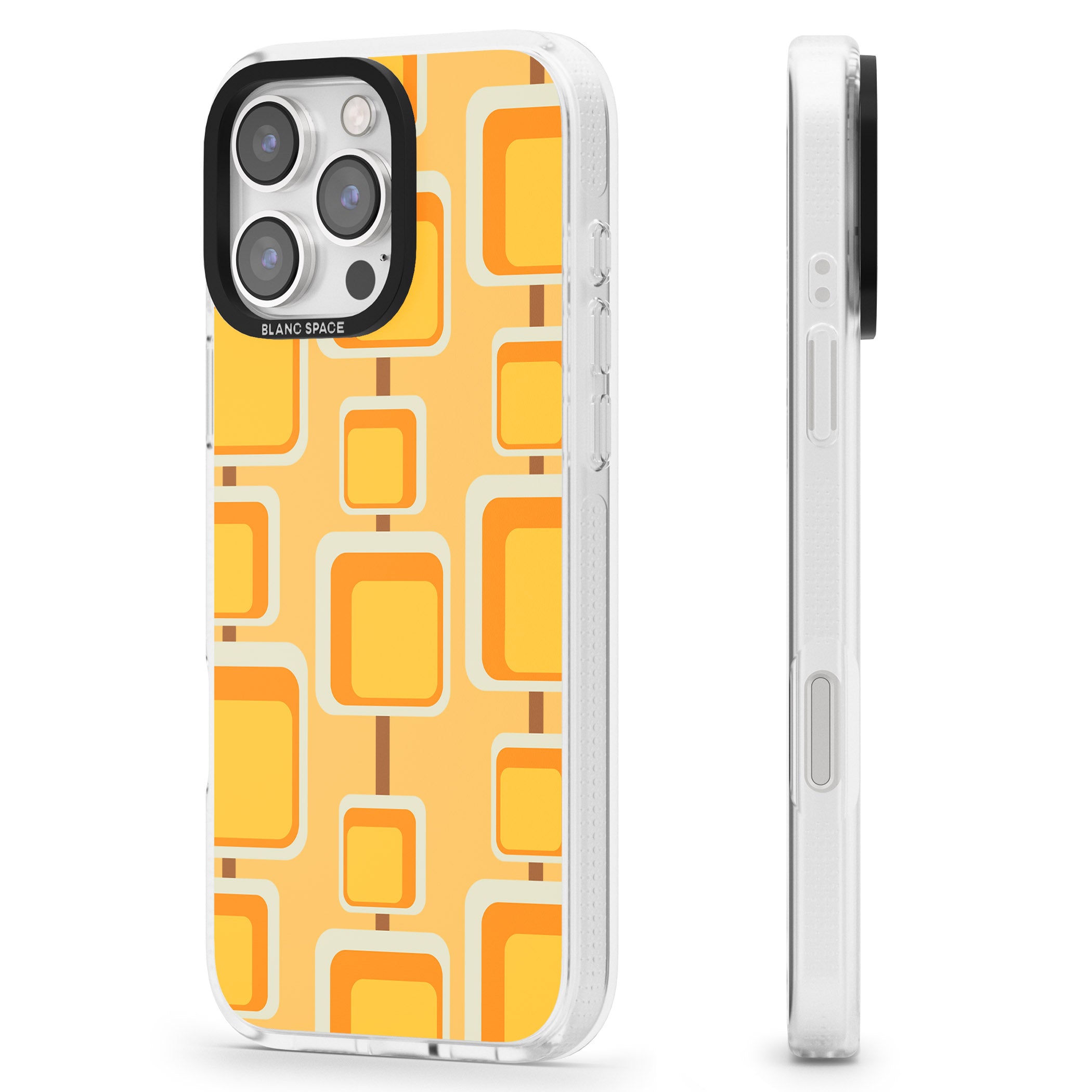 Sunny Mid-Century Squares iPhone 16 Pro Max / 16 Pro Clear Case Impact Air - Blanc Space