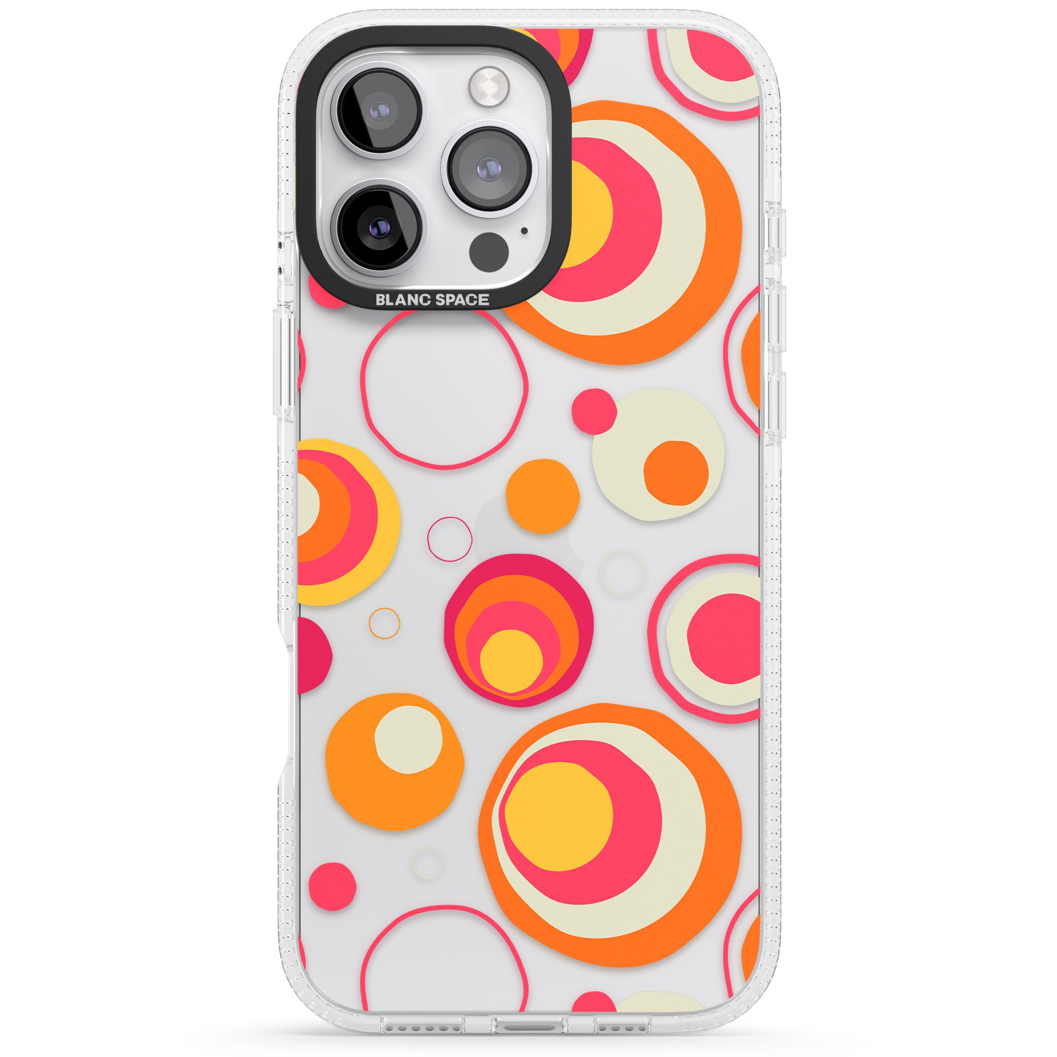 Mid-Century Party Pattern iPhone 16 Pro Max / 16 Pro Clear Case Impact Air - Blanc Space