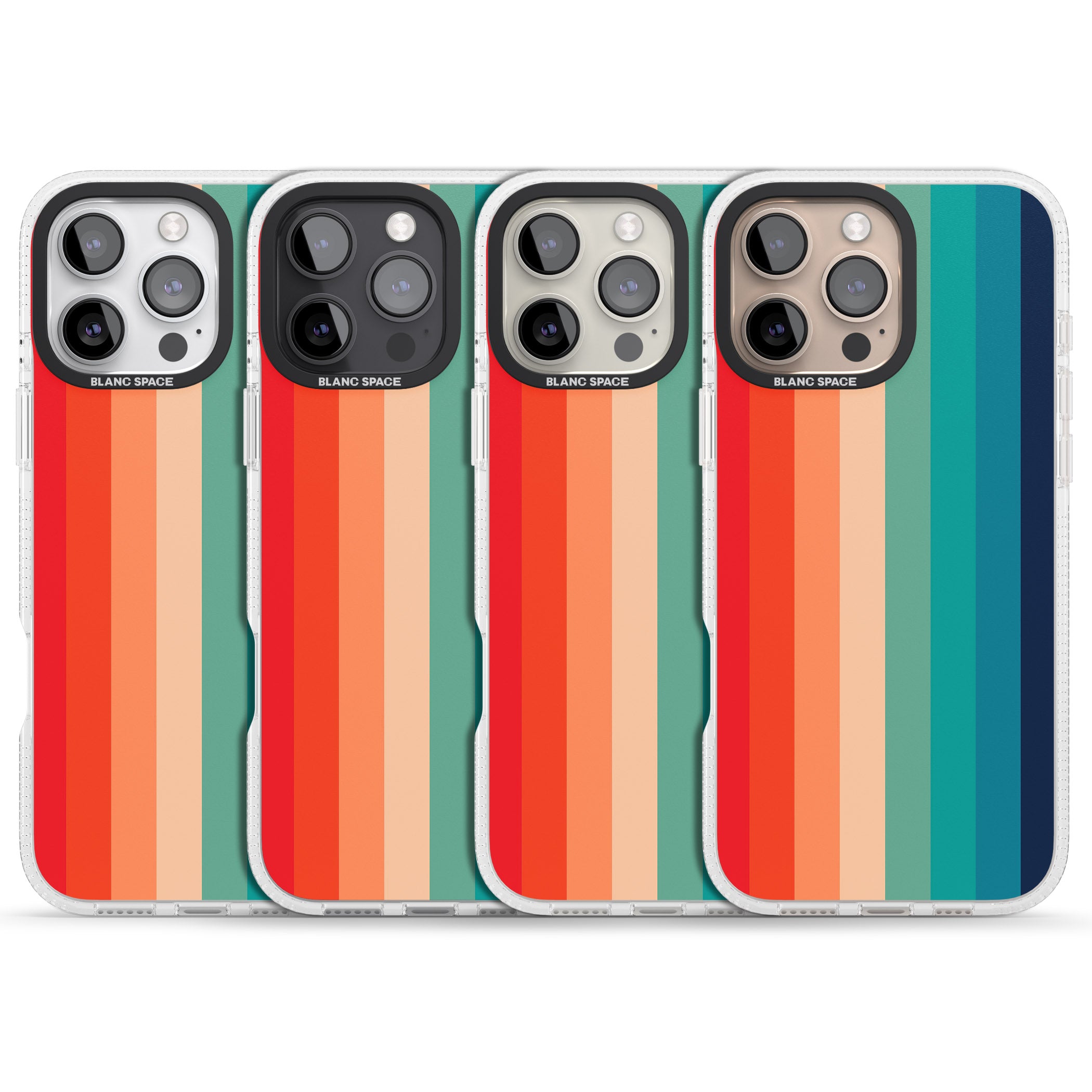 Retro 70's Colour Palette iPhone 16 Pro Max / 16 Pro Clear Case Impact Air - Blanc Space