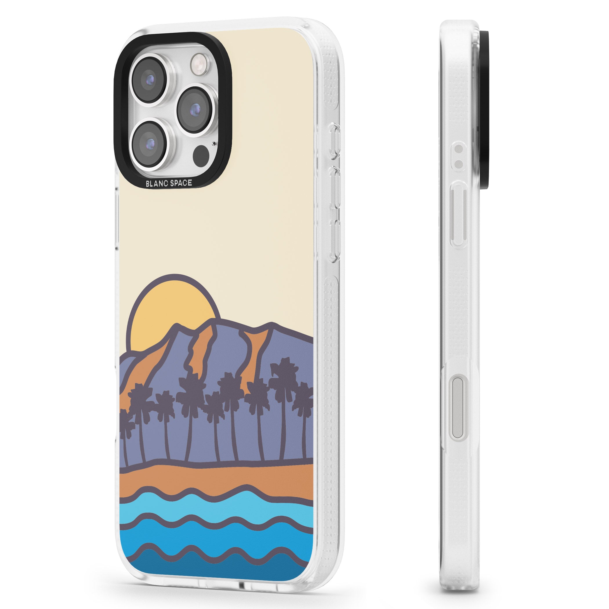 South Sunset iPhone 16 Pro Max / 16 Pro Clear Case Impact Air - Blanc Space