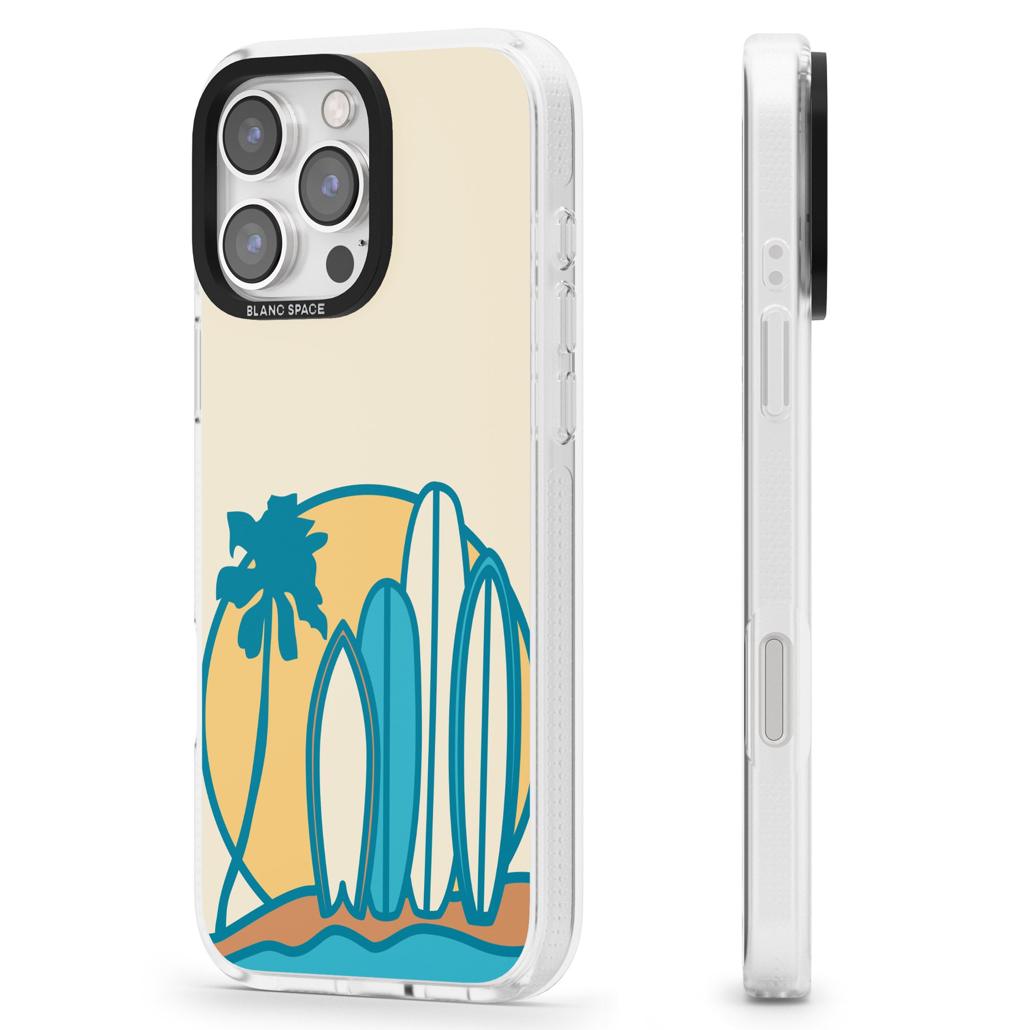 Beach Bound iPhone 16 Pro Max / 16 Pro Clear Case Impact Air - Blanc Space