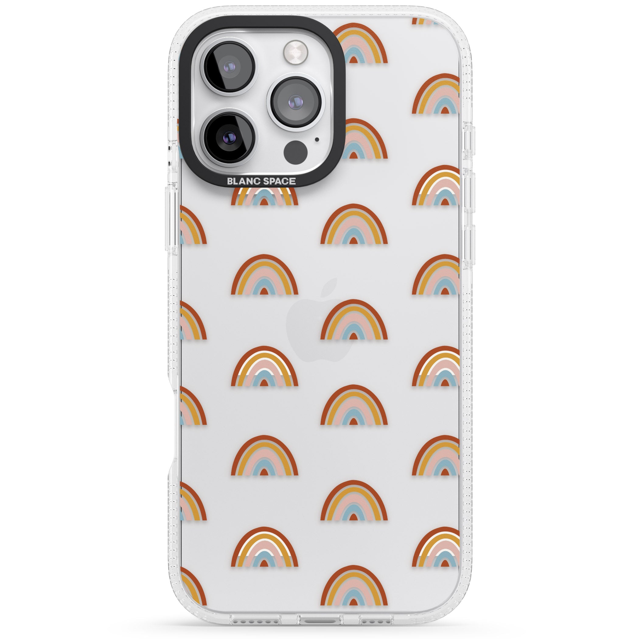 Cute Scandinavian Rainbows iPhone 16 Pro Max / 16 Pro Clear Case Impact Air - Blanc Space