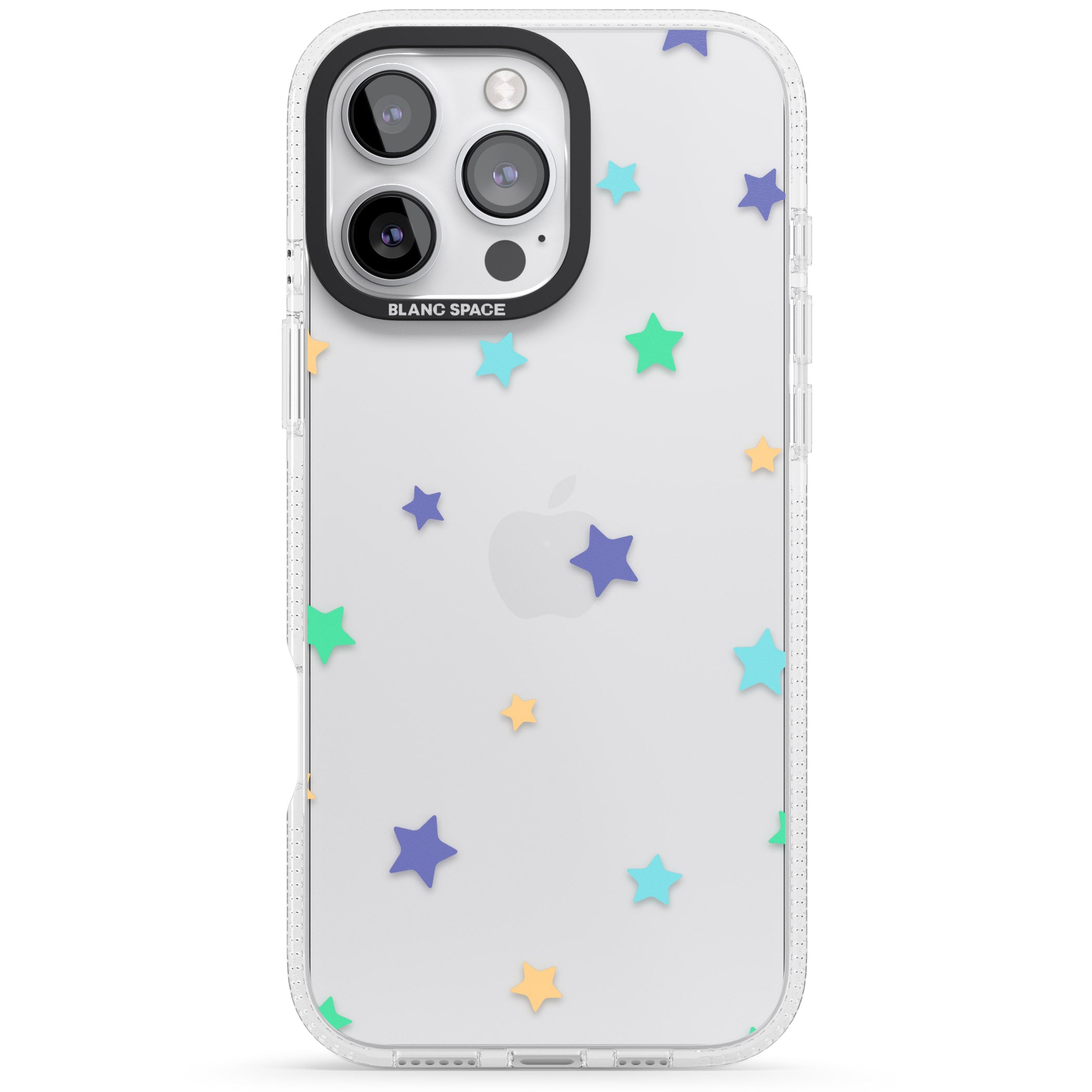 Pastel Stars Pattern iPhone 16 Pro Max / 16 Pro Clear Case Impact Air - Blanc Space