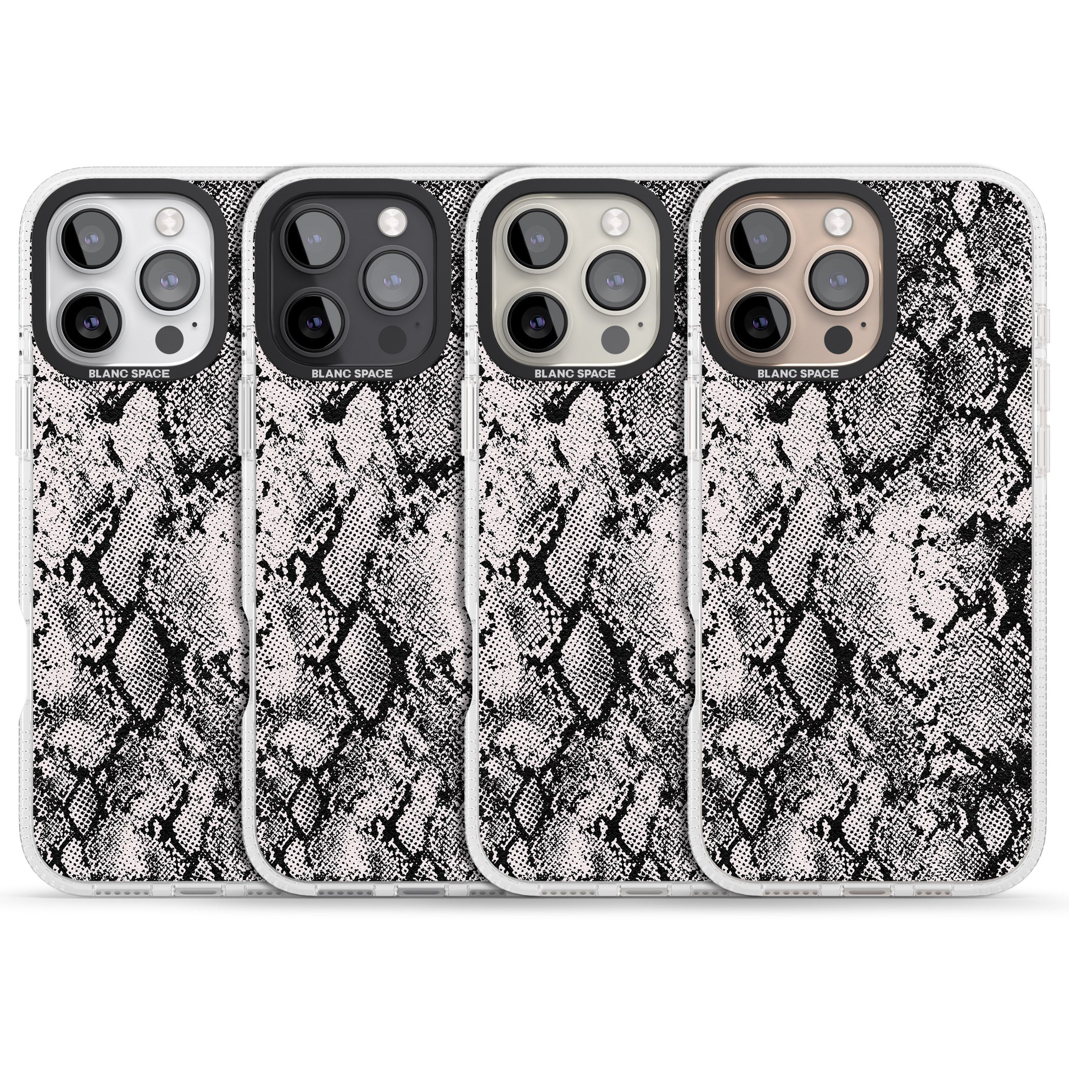 Pastel Snakeskin - Grey iPhone 16 Pro Max / 16 Pro Clear Case Impact Air - Blanc Space