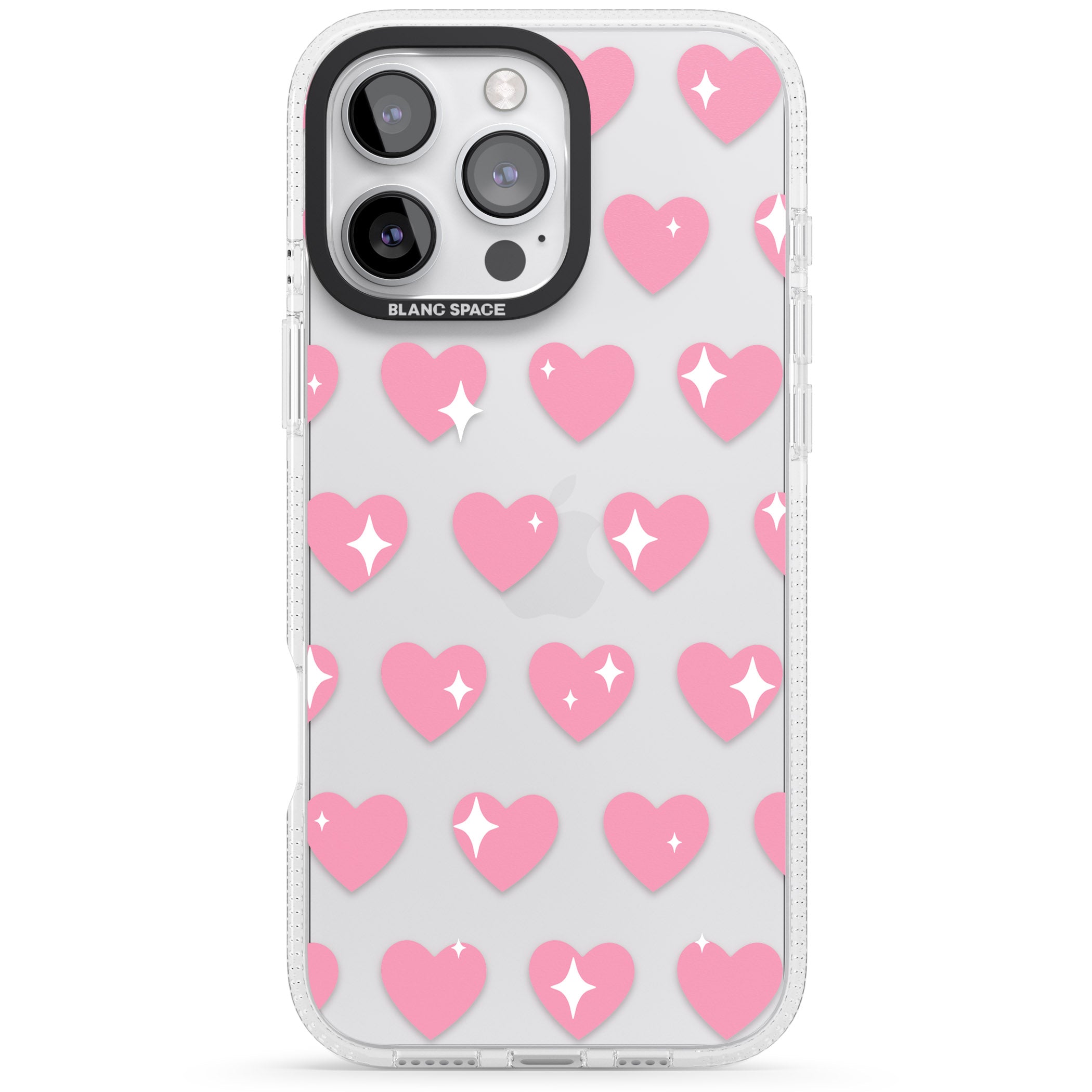 Sweet Hearts iPhone 16 Pro Max / 16 Pro Clear Case Impact Air - Blanc Space
