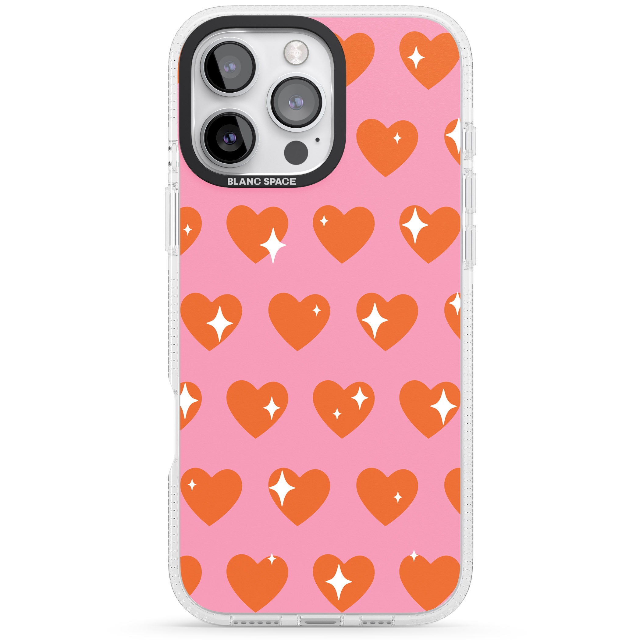 Sweet Hearts (Sunset) iPhone 16 Pro Max / 16 Pro Clear Case Impact Air - Blanc Space