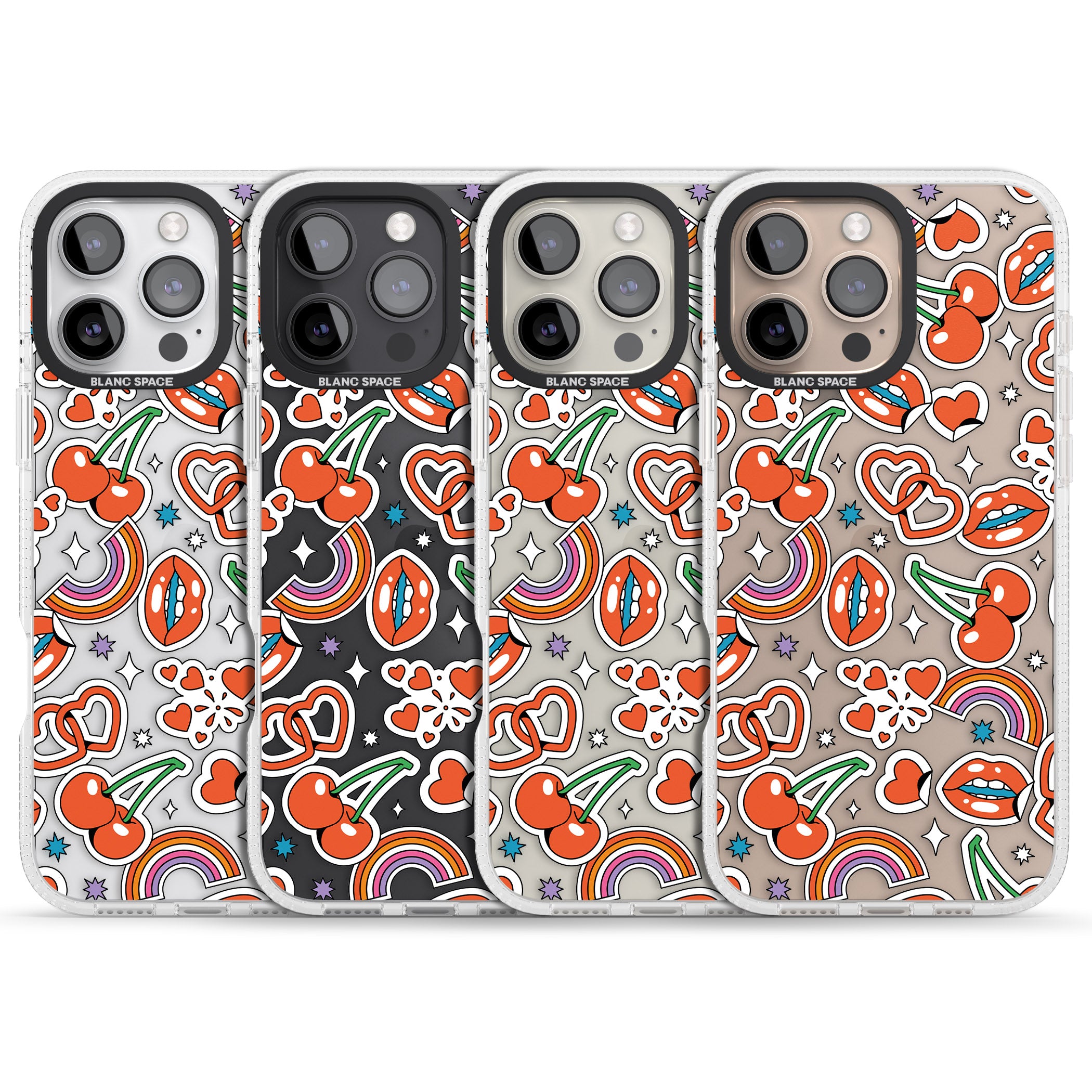 Red Sticker Pop iPhone 16 Pro Max / 16 Pro Clear Case Impact Air - Blanc Space