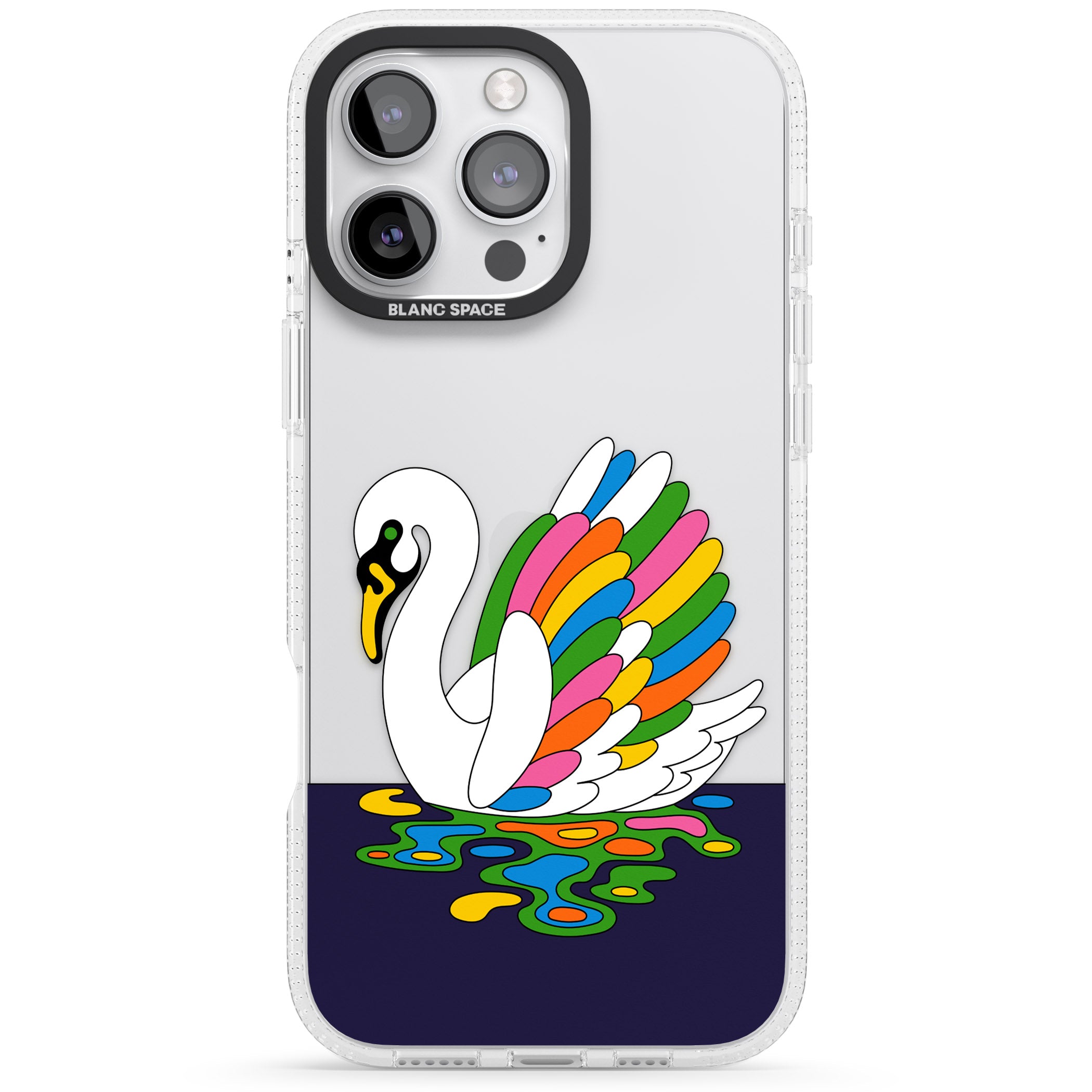 Serene Swan iPhone 16 Pro Max / 16 Pro Clear Case Impact Air - Blanc Space