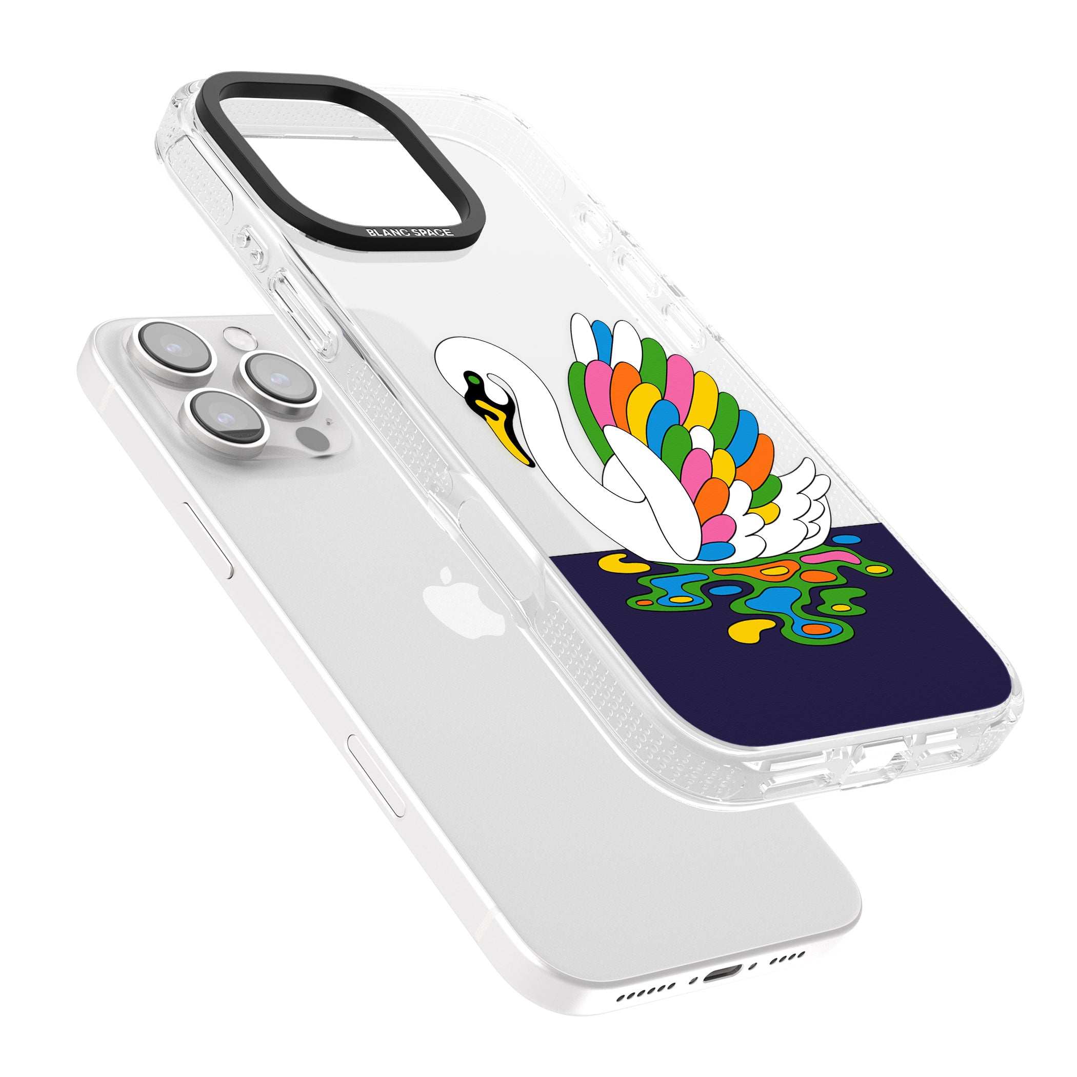 Serene Swan iPhone 16 Pro Max / 16 Pro Clear Case Impact Air - Blanc Space