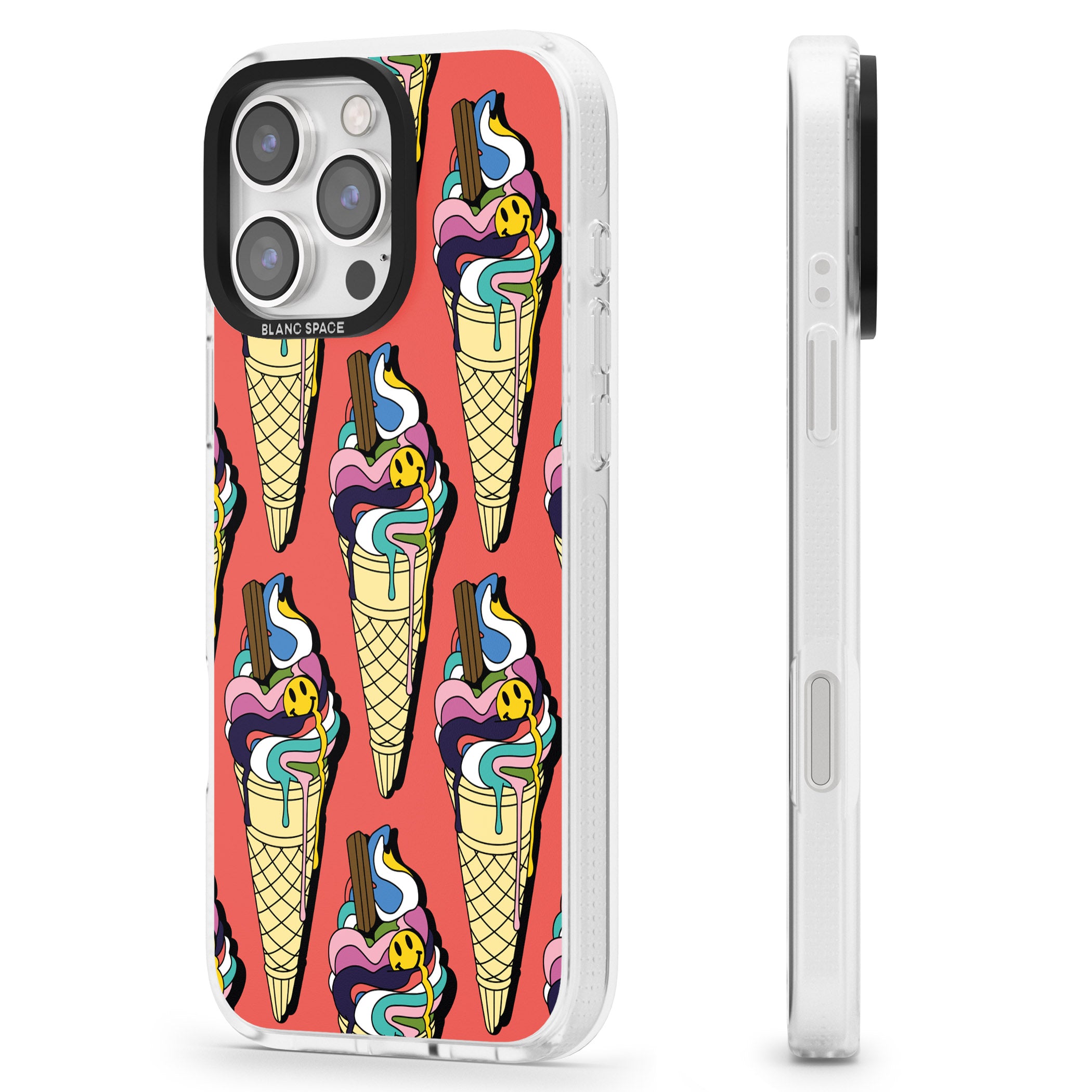 Trip & Drip Ice Cream (Red) iPhone 16 Pro Max / 16 Pro Clear Case Impact Air - Blanc Space