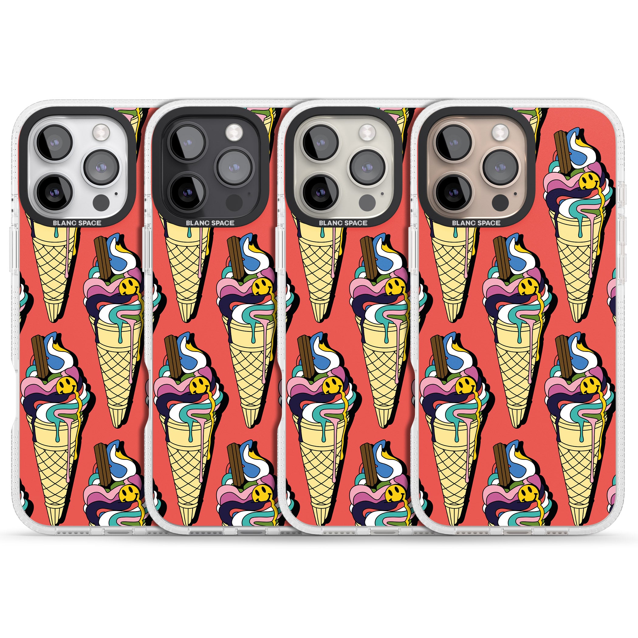 Trip & Drip Ice Cream (Red) iPhone 16 Pro Max / 16 Pro Clear Case Impact Air - Blanc Space