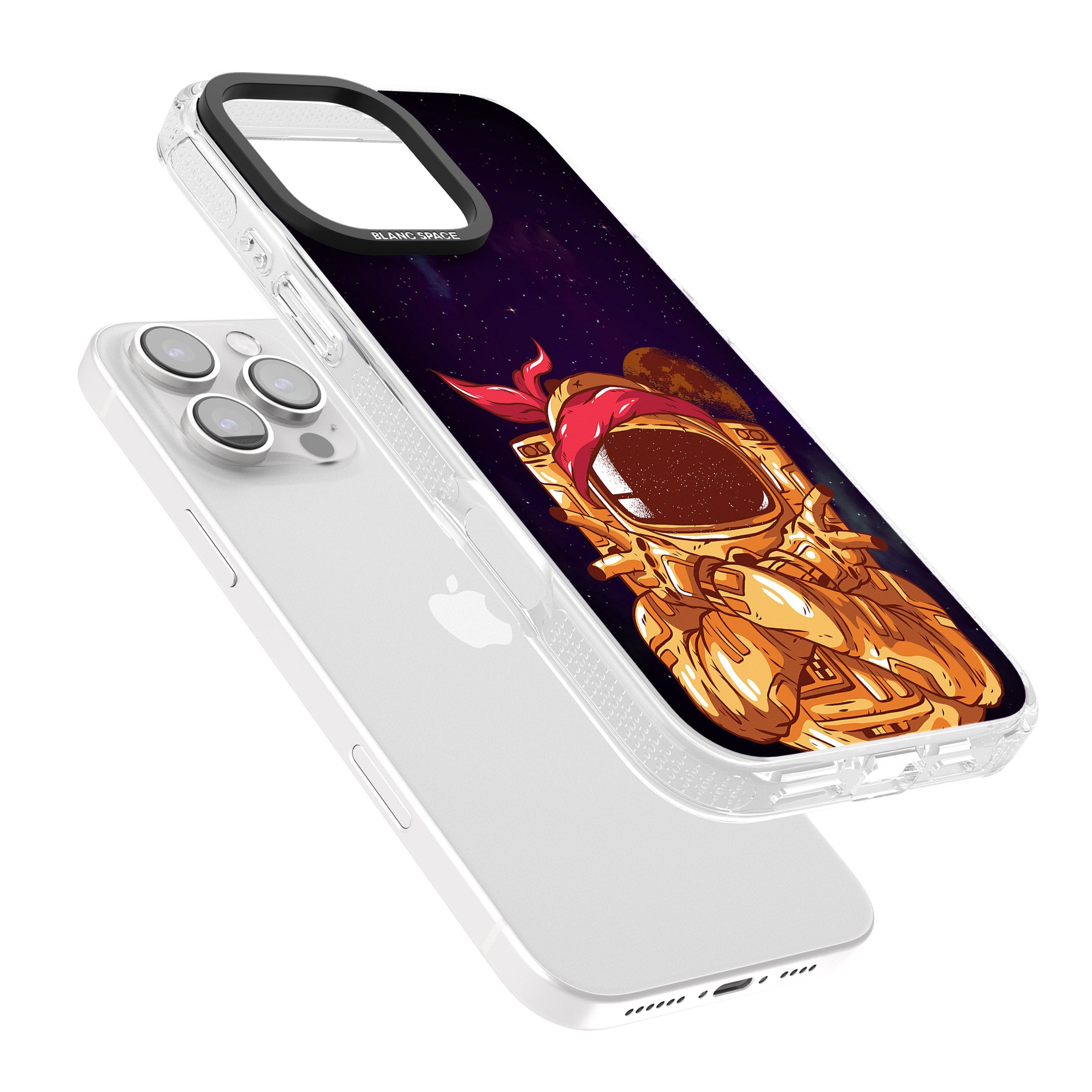 Space Gangster iPhone 16 Pro Max / 16 Pro Clear Case Impact Air - Blanc Space