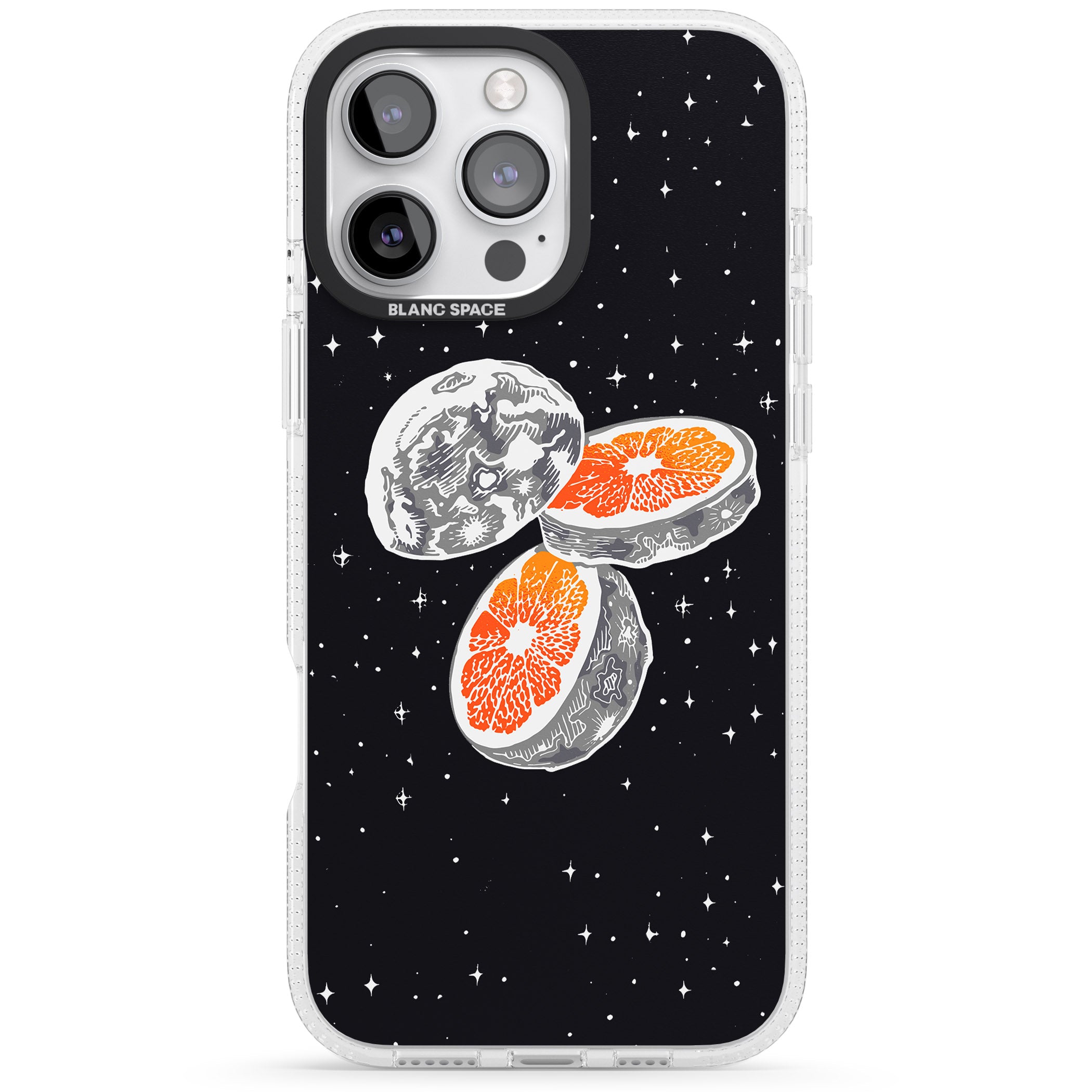 Blood Orange Moon iPhone 16 Pro Max / 16 Pro Clear Case Impact Air - Blanc Space