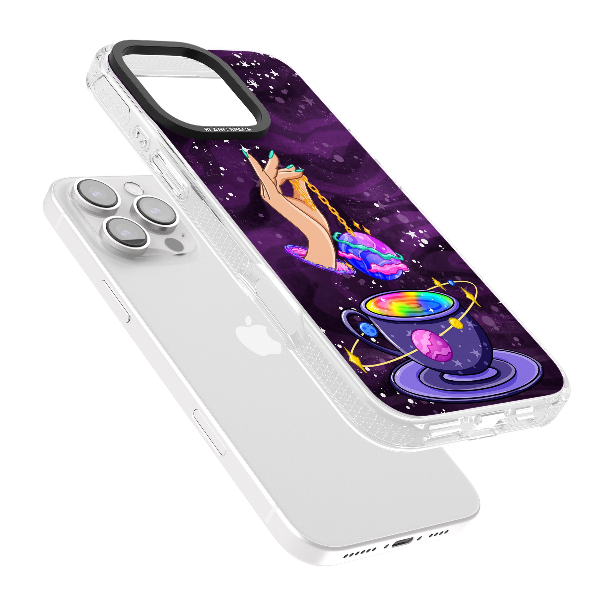 Space Tea iPhone 16 Pro Max / 16 Pro Clear Case Impact Air - Blanc Space