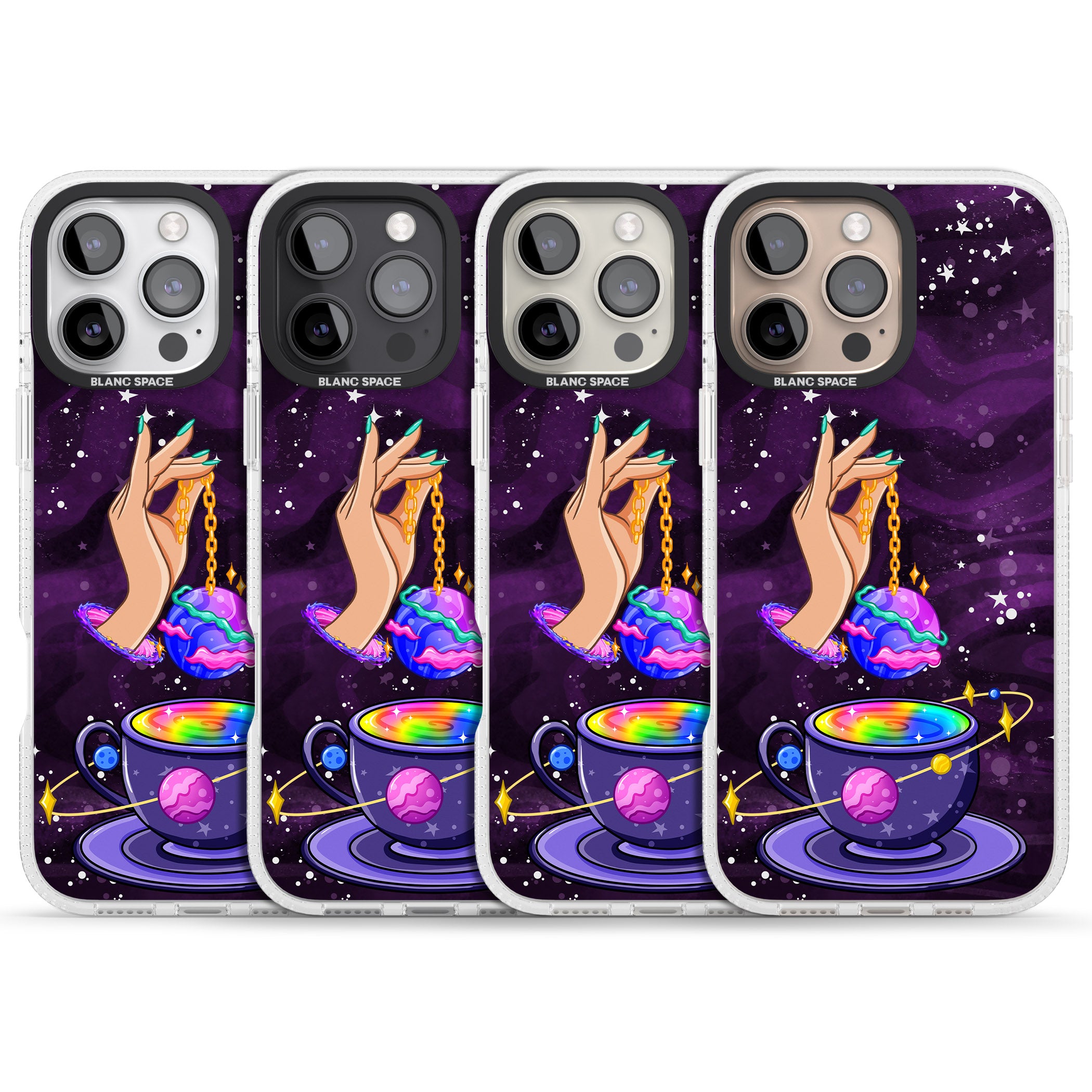 Space Tea iPhone 16 Pro Max / 16 Pro Clear Case Impact Air - Blanc Space