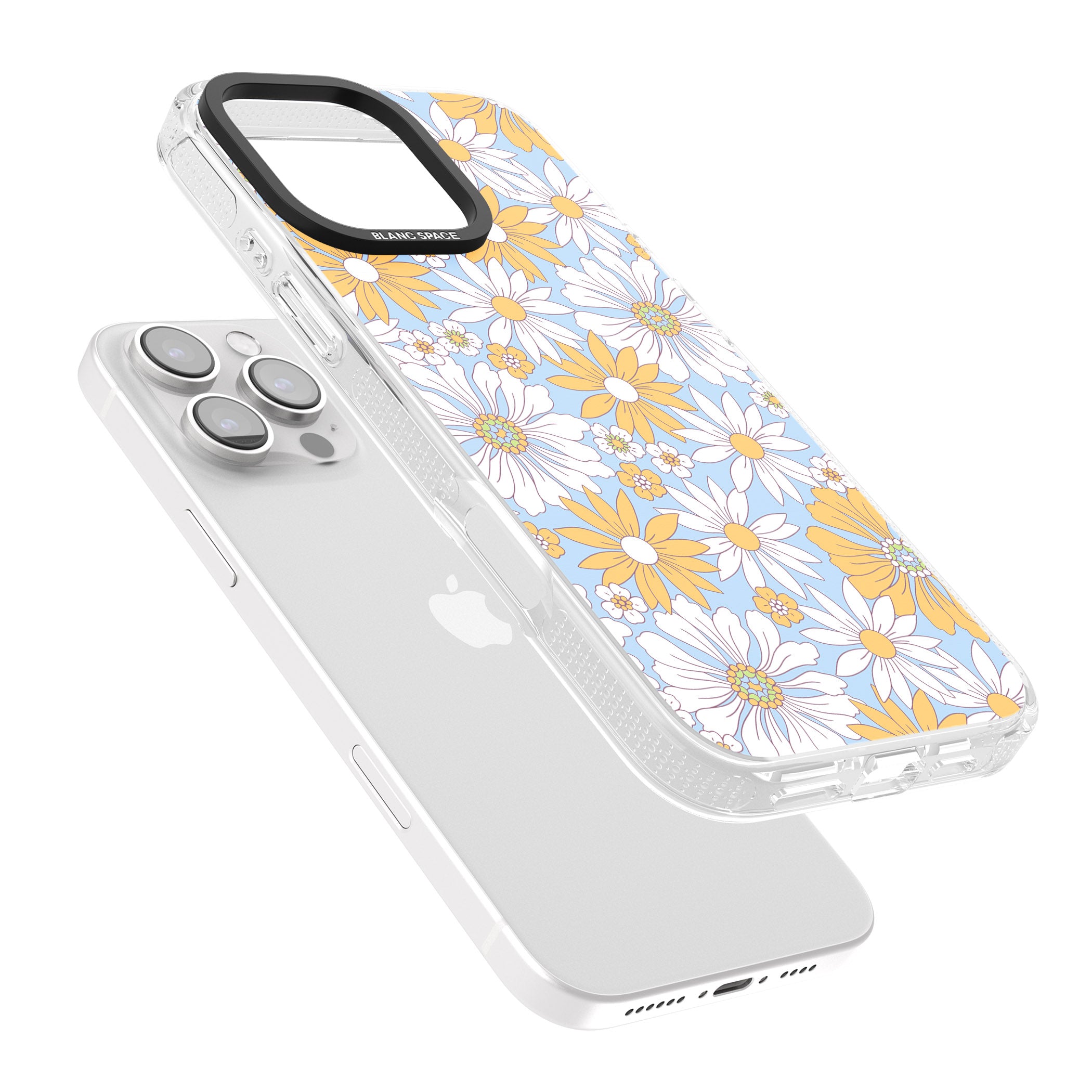 Summers Day Flower Mix iPhone 16 Pro Max / 16 Pro Clear Case Impact Air - Blanc Space