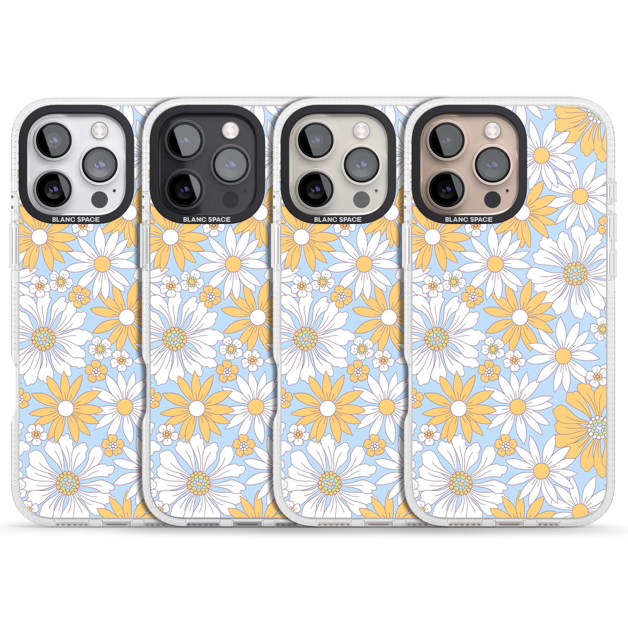 Summers Day Flower Mix iPhone 16 Pro Max / 16 Pro Clear Case Impact Air - Blanc Space