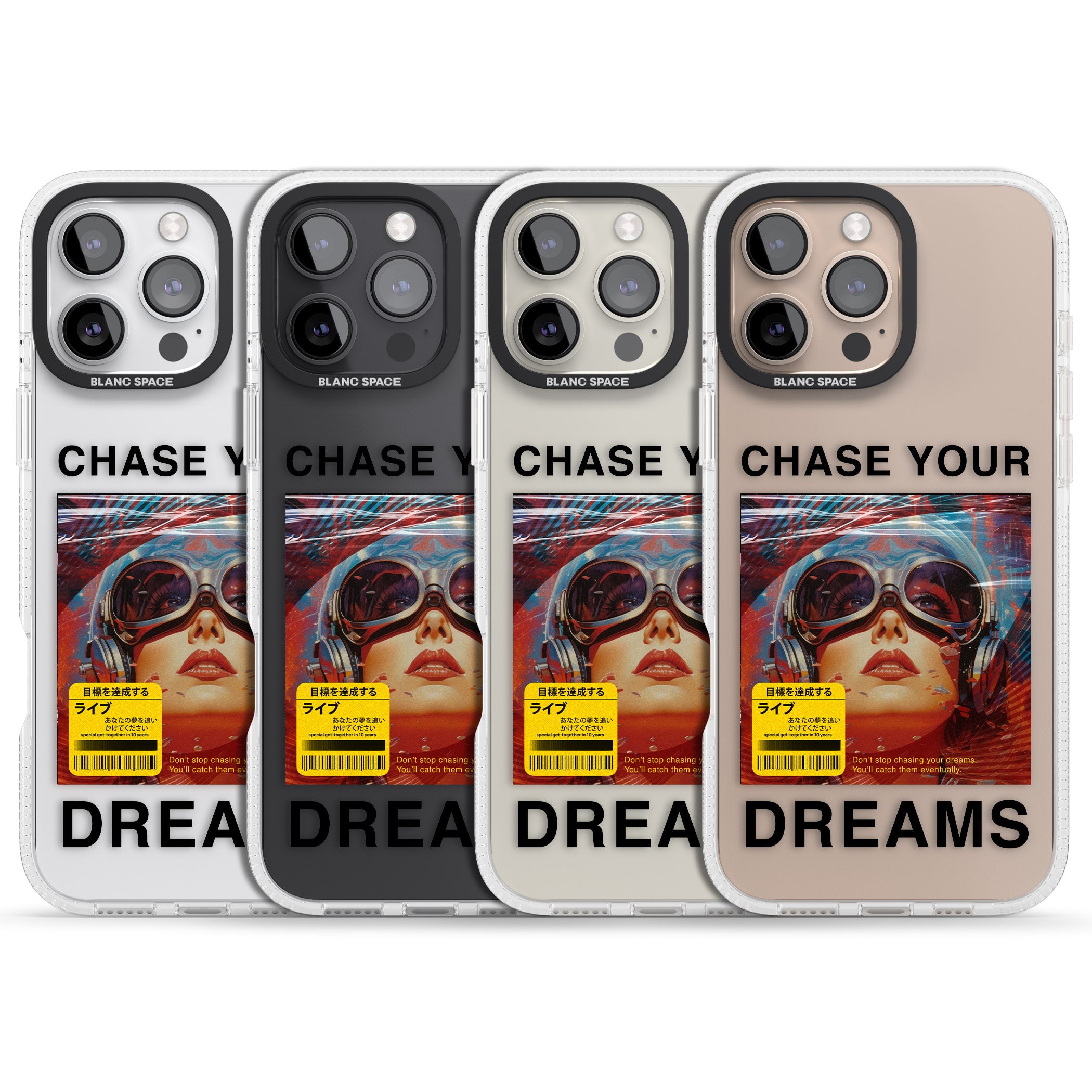 Chase Your Dreams iPhone 16 Pro Max / 16 Pro Clear Case Impact Air - Blanc Space