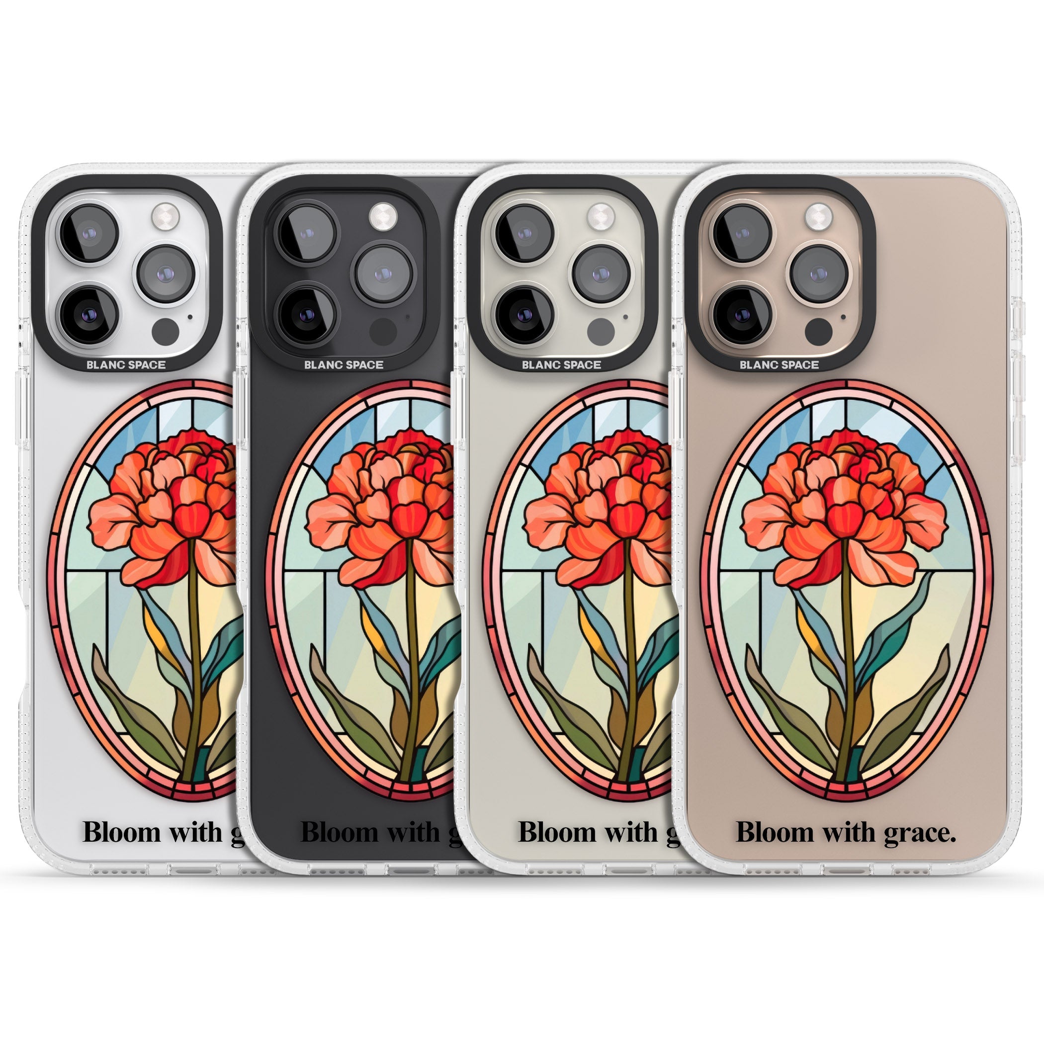 Bloom with grace iPhone 16 Pro Max / 16 Pro Clear Case Impact Air - Blanc Space