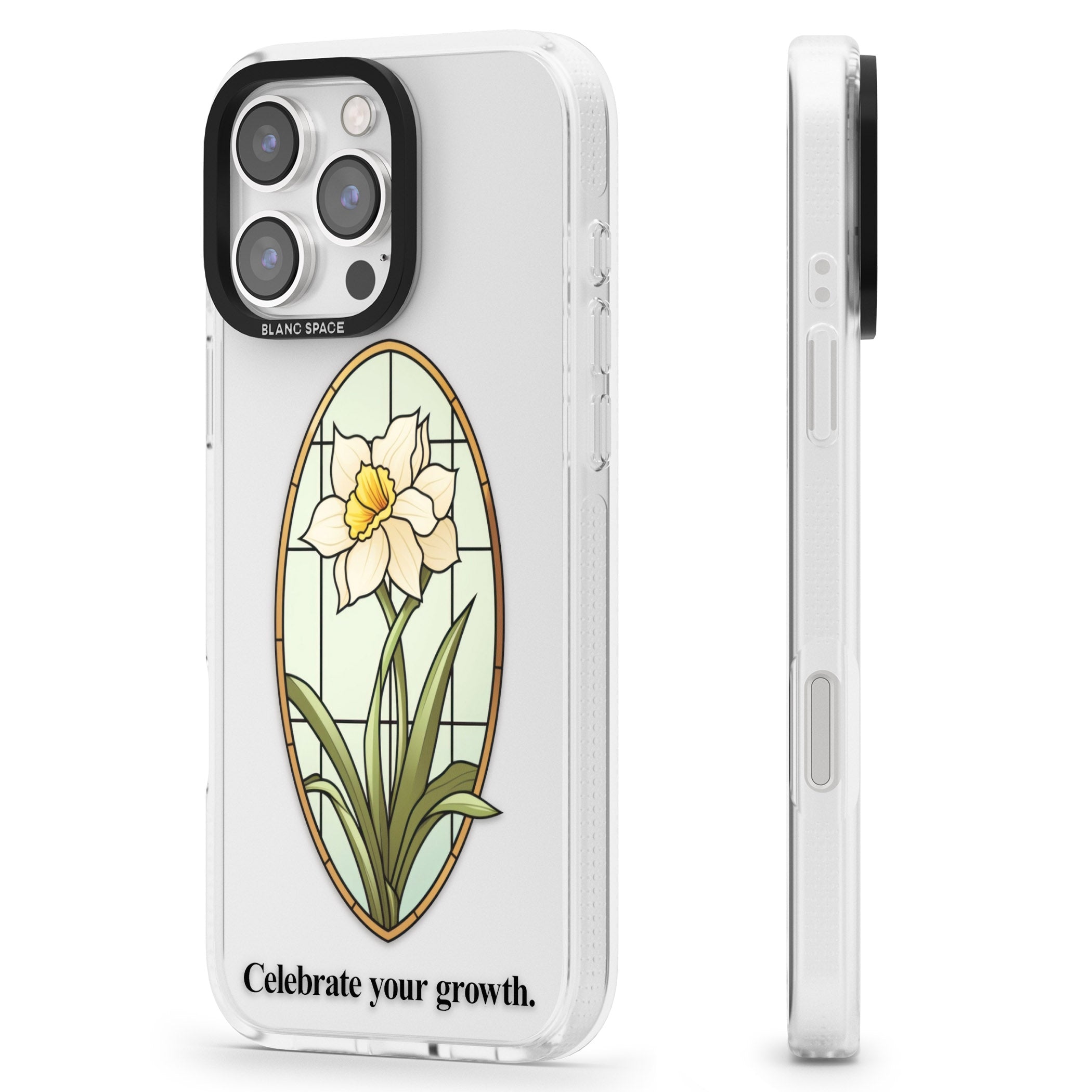 Celebrate your growth iPhone 16 Pro Max / 16 Pro Clear Case Impact Air - Blanc Space