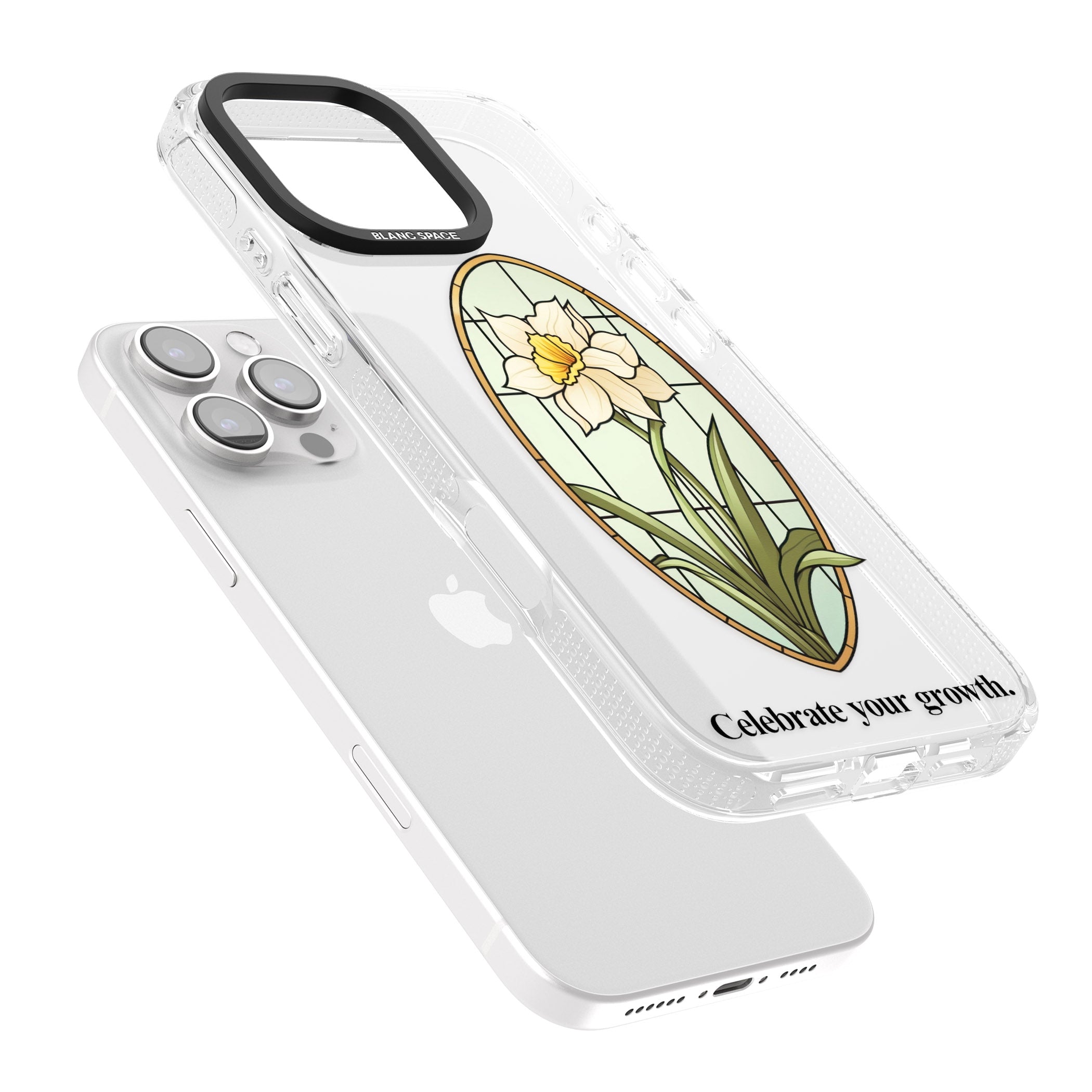 Celebrate your growth iPhone 16 Pro Max / 16 Pro Clear Case Impact Air - Blanc Space