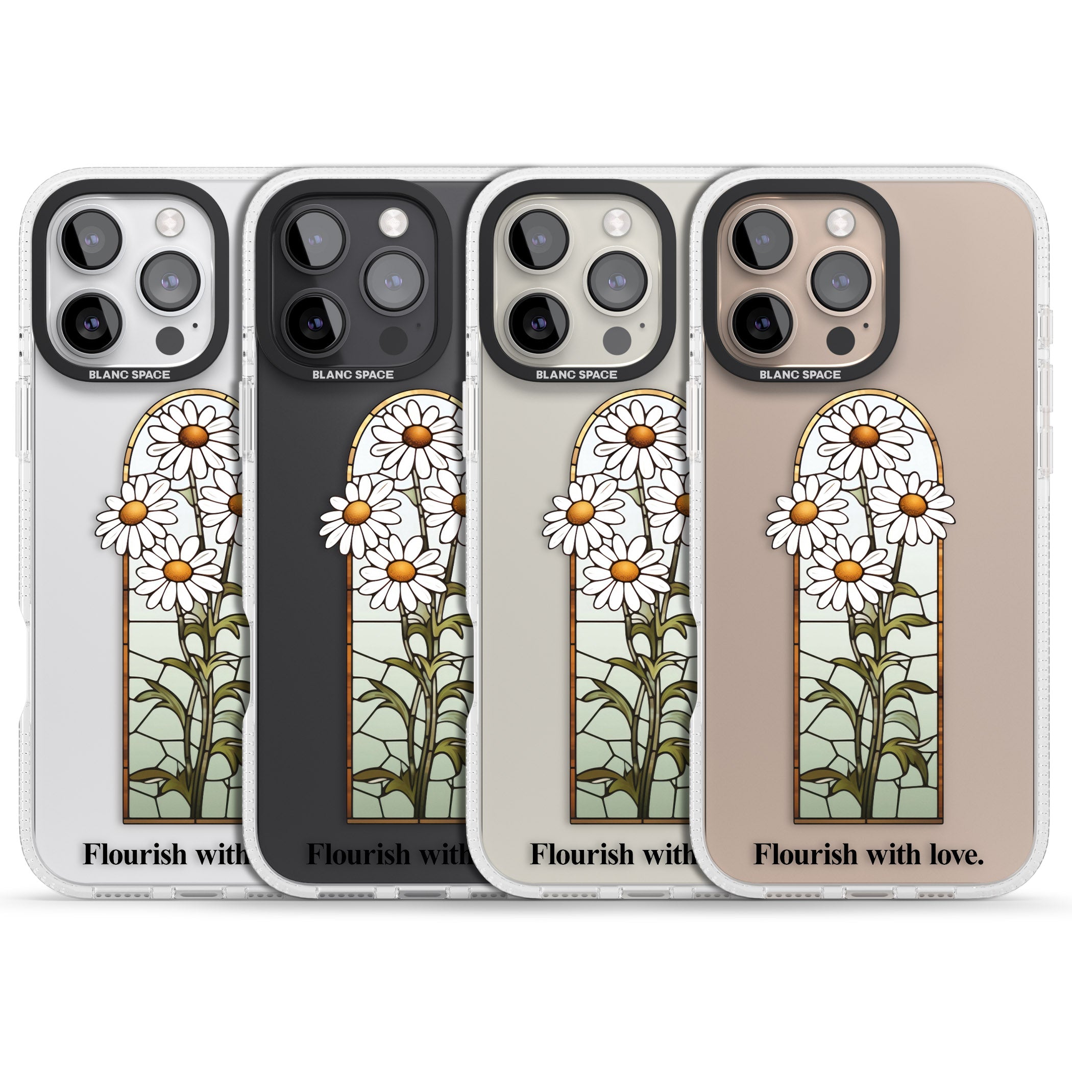 Flourish with love iPhone 16 Pro Max / 16 Pro Clear Case Impact Air - Blanc Space