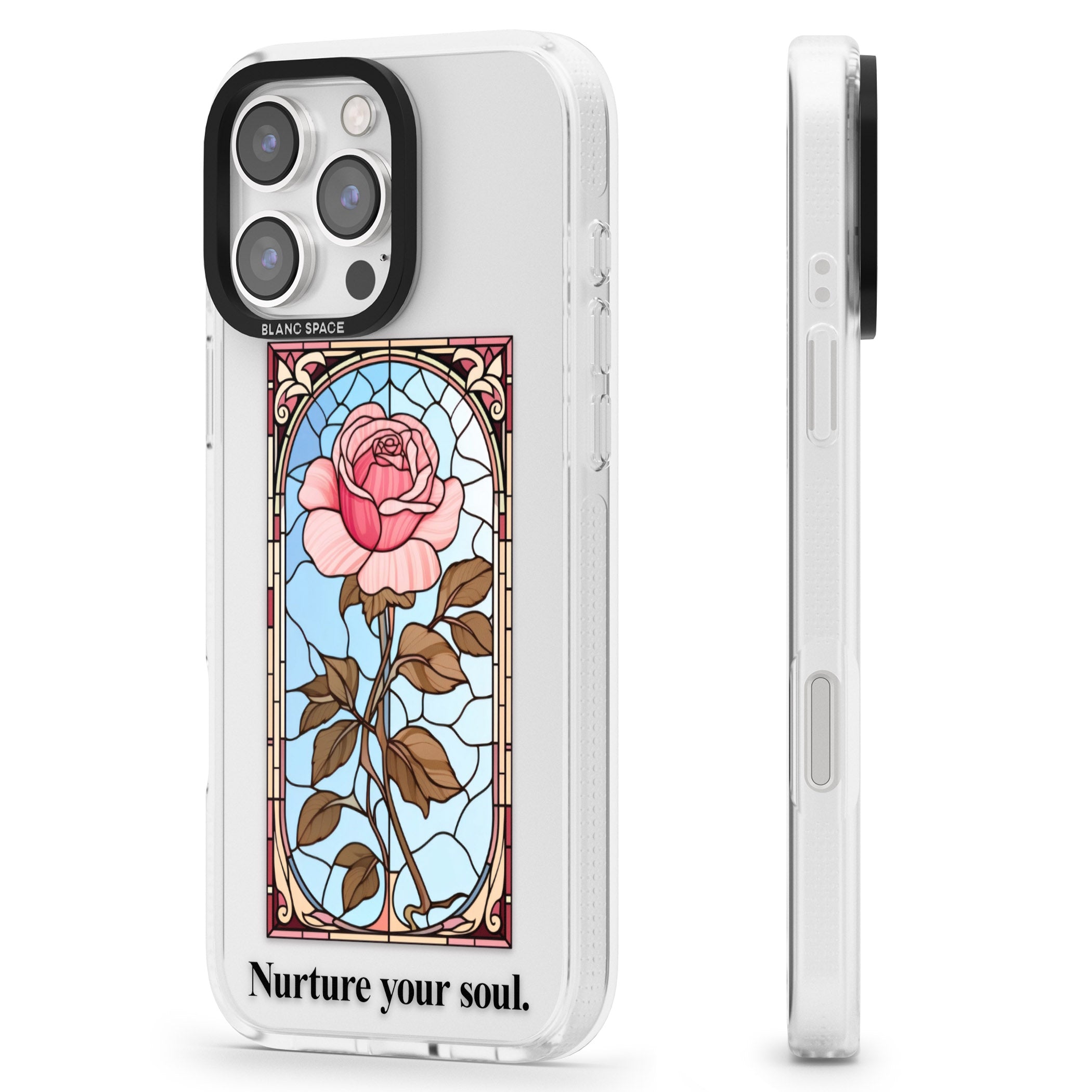 Nurture your soul iPhone 16 Pro Max / 16 Pro Clear Case Impact Air - Blanc Space