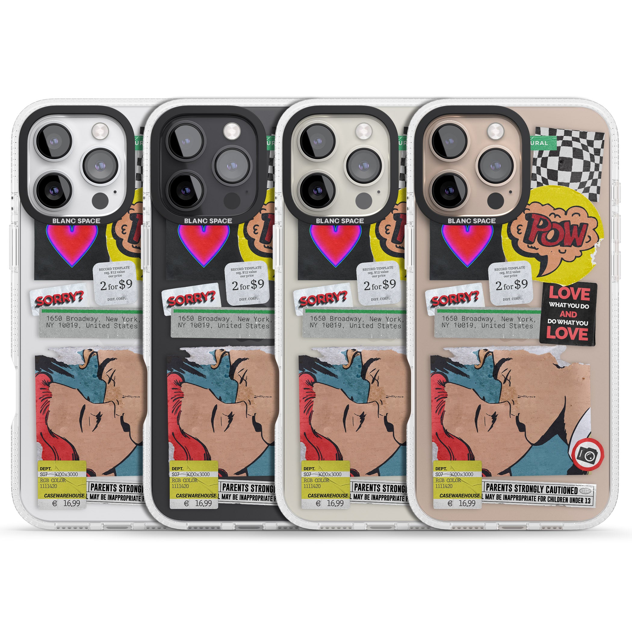 Retro Sticker Mix iPhone 16 Pro Max / 16 Pro Clear Case Impact Air - Blanc Space