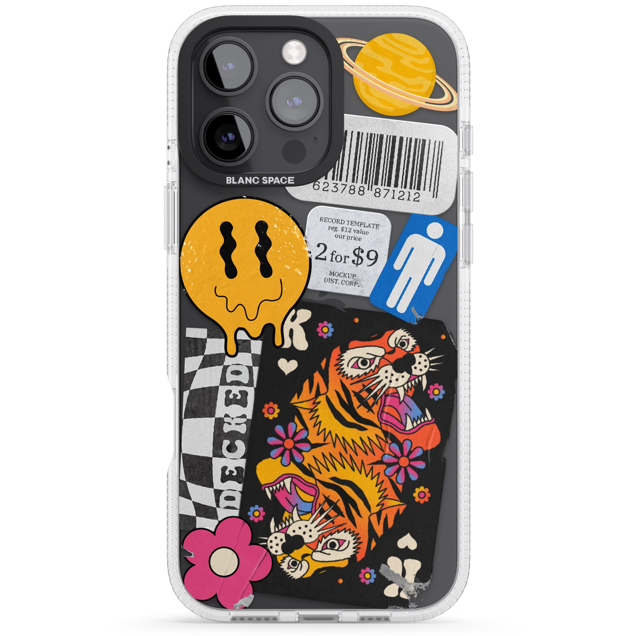 Electric Vibes iPhone 16 Pro Max / 16 Pro Clear Case Impact Air - Blanc Space