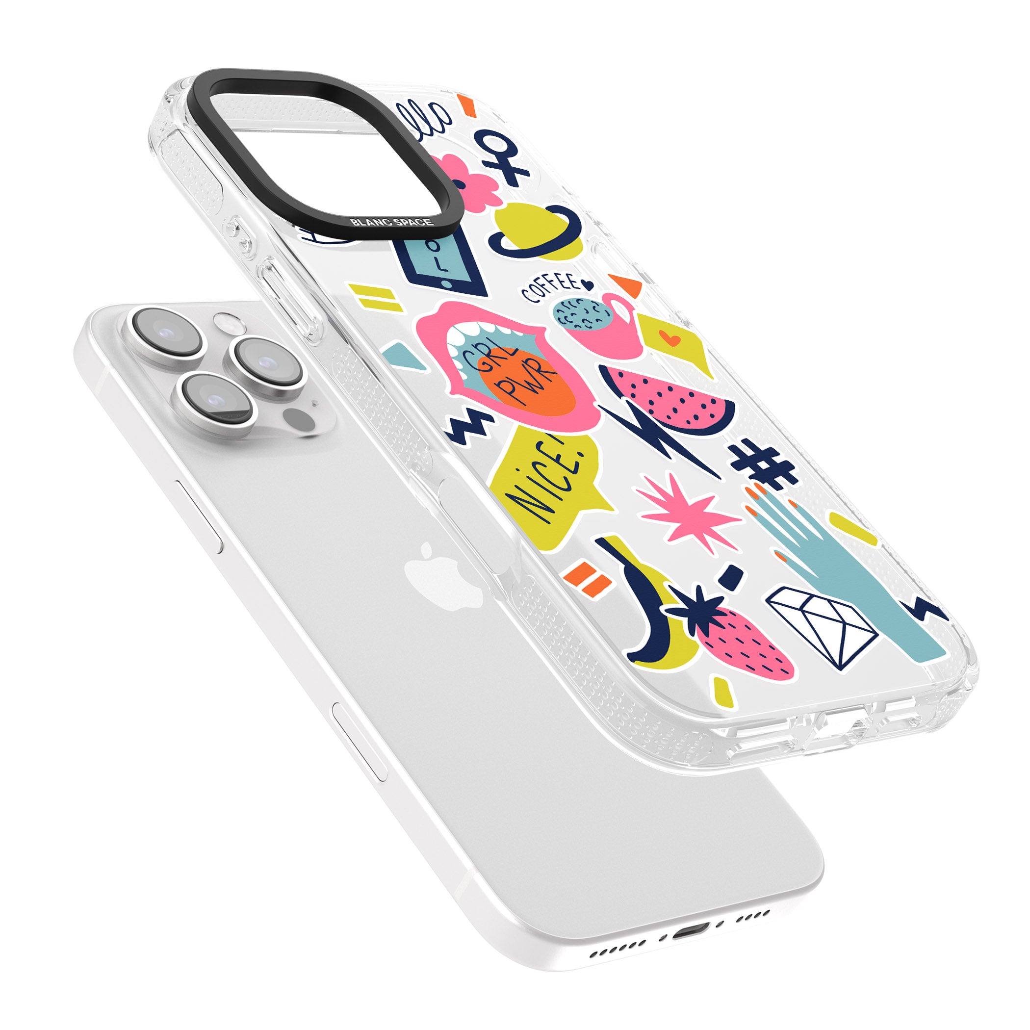 GRL PWR iPhone 16 Pro Max / 16 Pro Clear Case Impact Air - Blanc Space