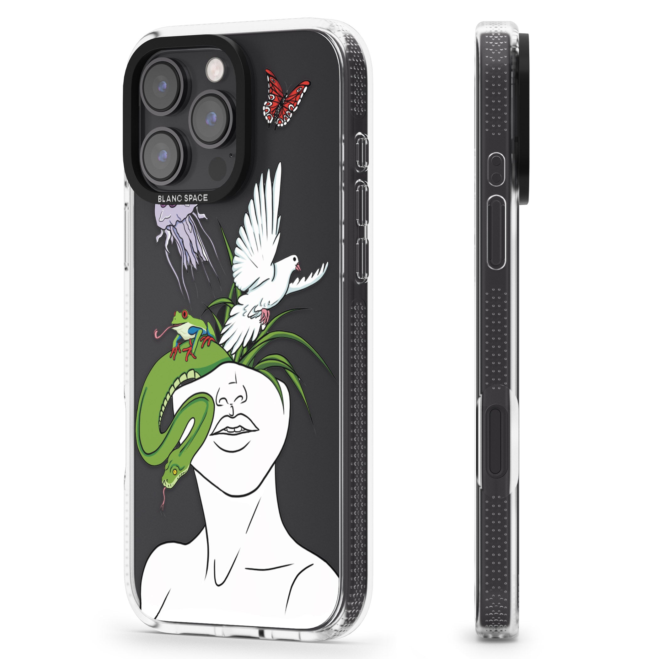 Wild Thoughts iPhone 16 Pro Max / 16 Pro Clear Case Impact Air - Blanc Space