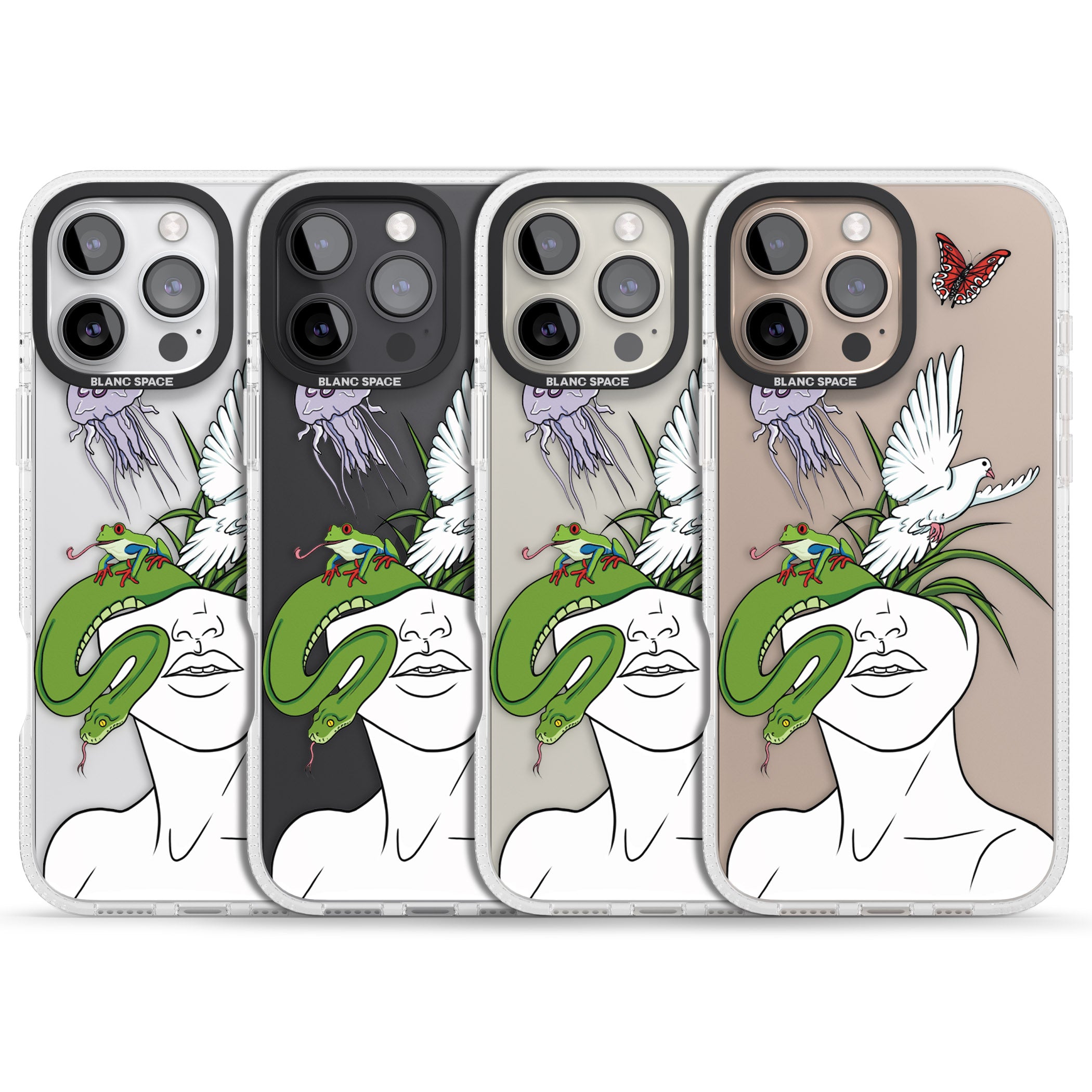 Wild Thoughts iPhone 16 Pro Max / 16 Pro Clear Case Impact Air - Blanc Space