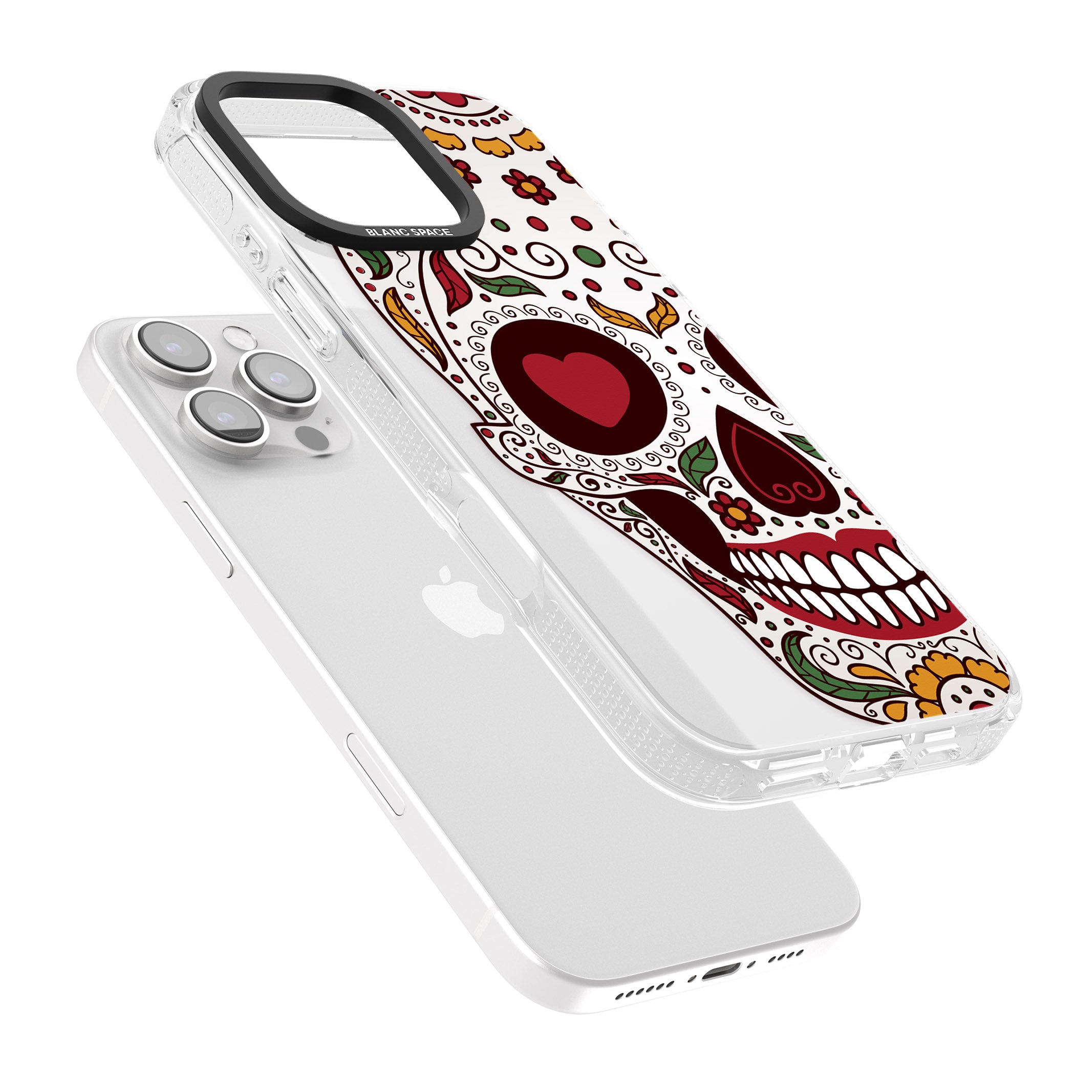 Autumn Sugar Skull iPhone 16 Pro Max / 16 Pro Clear Case Impact Air - Blanc Space
