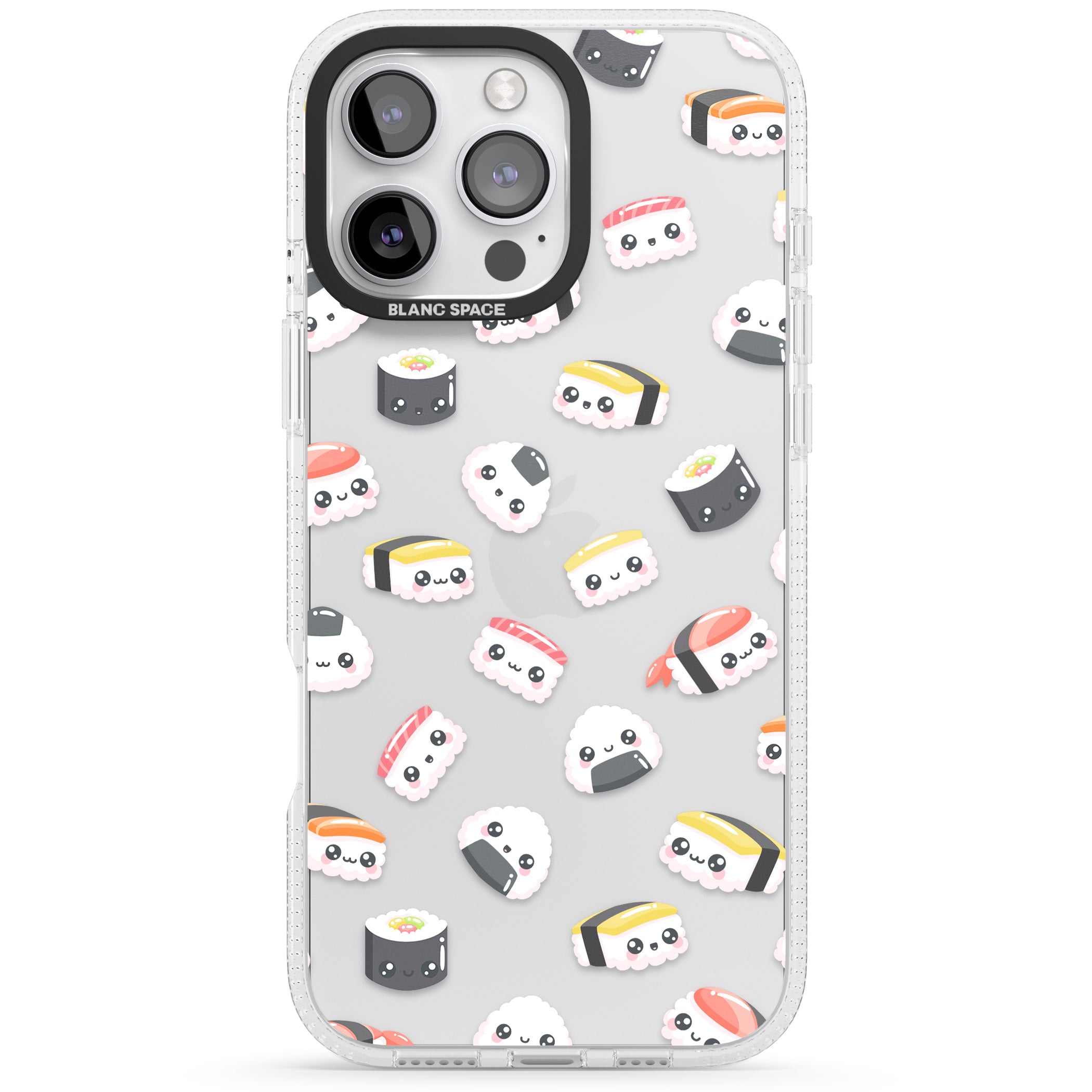 Kawaii Sushi & Rice iPhone 16 Pro Max / 16 Pro Clear Case Impact Air - Blanc Space