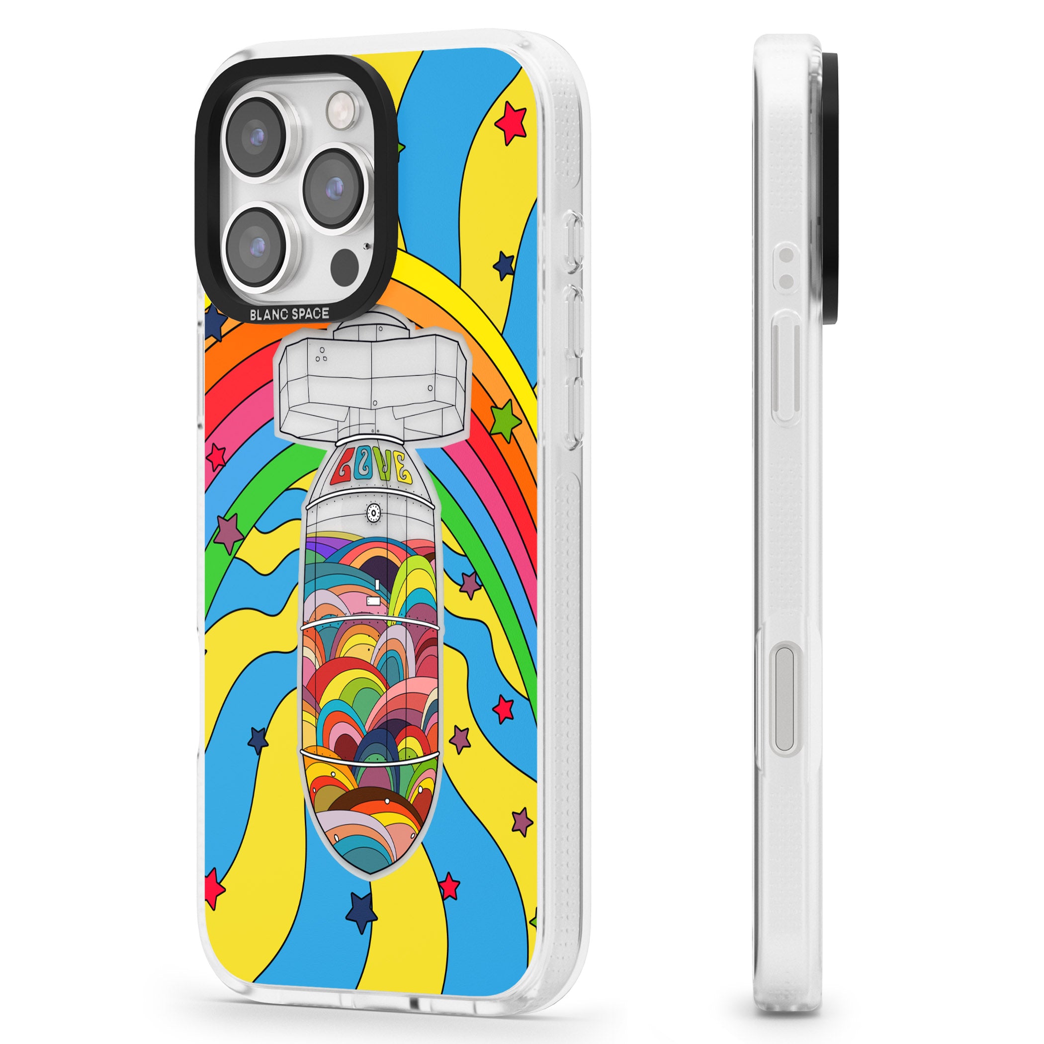 Love Bomb iPhone 16 Pro Max / 16 Pro Clear Case Impact Air - Blanc Space