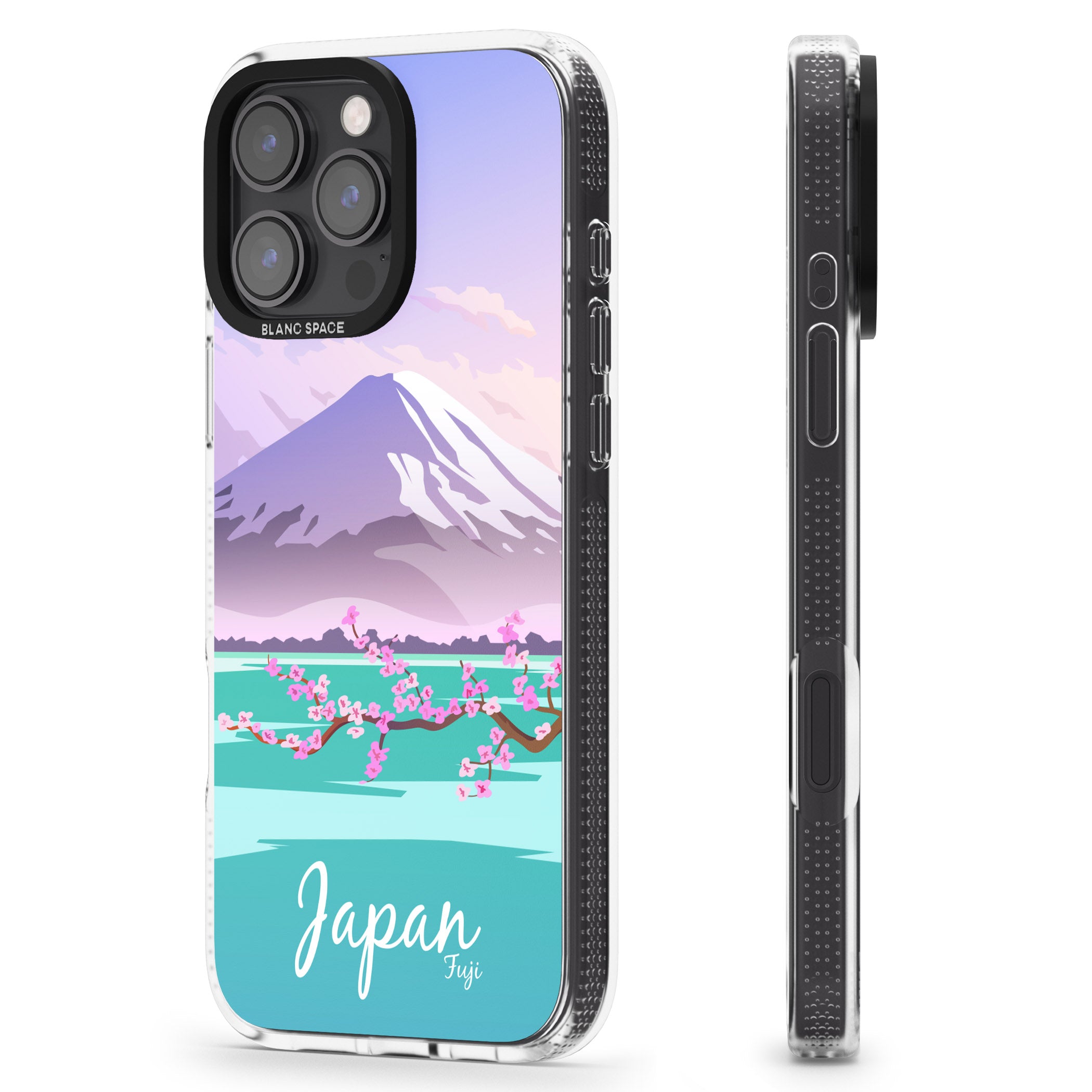 Vintage Travel Poster Japan iPhone 16 Pro Max / 16 Pro Clear Case Impact Air - Blanc Space