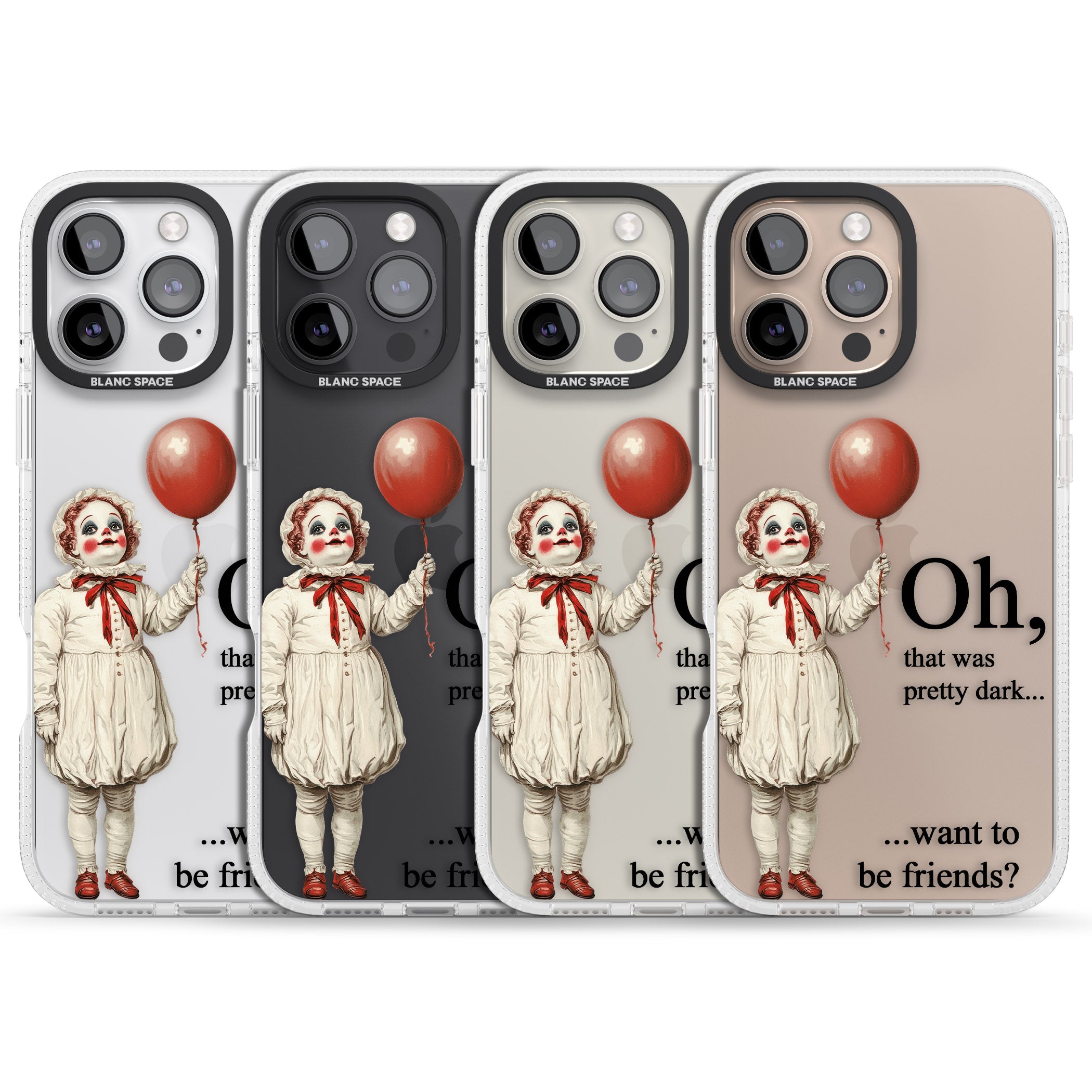 Want to be Friends? iPhone 16 Pro Max / 16 Pro Clear Case Impact Air - Blanc Space