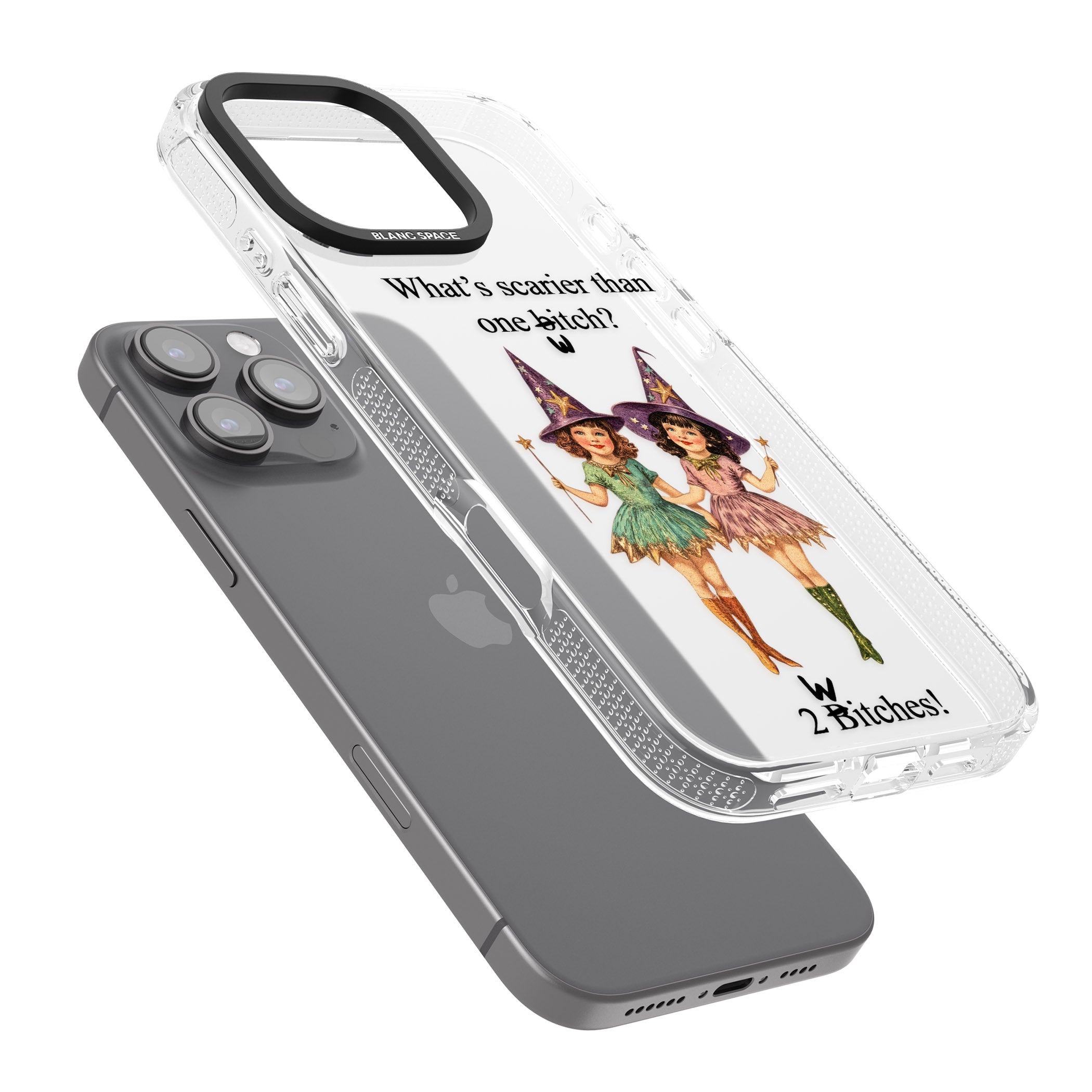 Two Witches iPhone 16 Pro Max / 16 Pro Clear Case Impact Air - Blanc Space