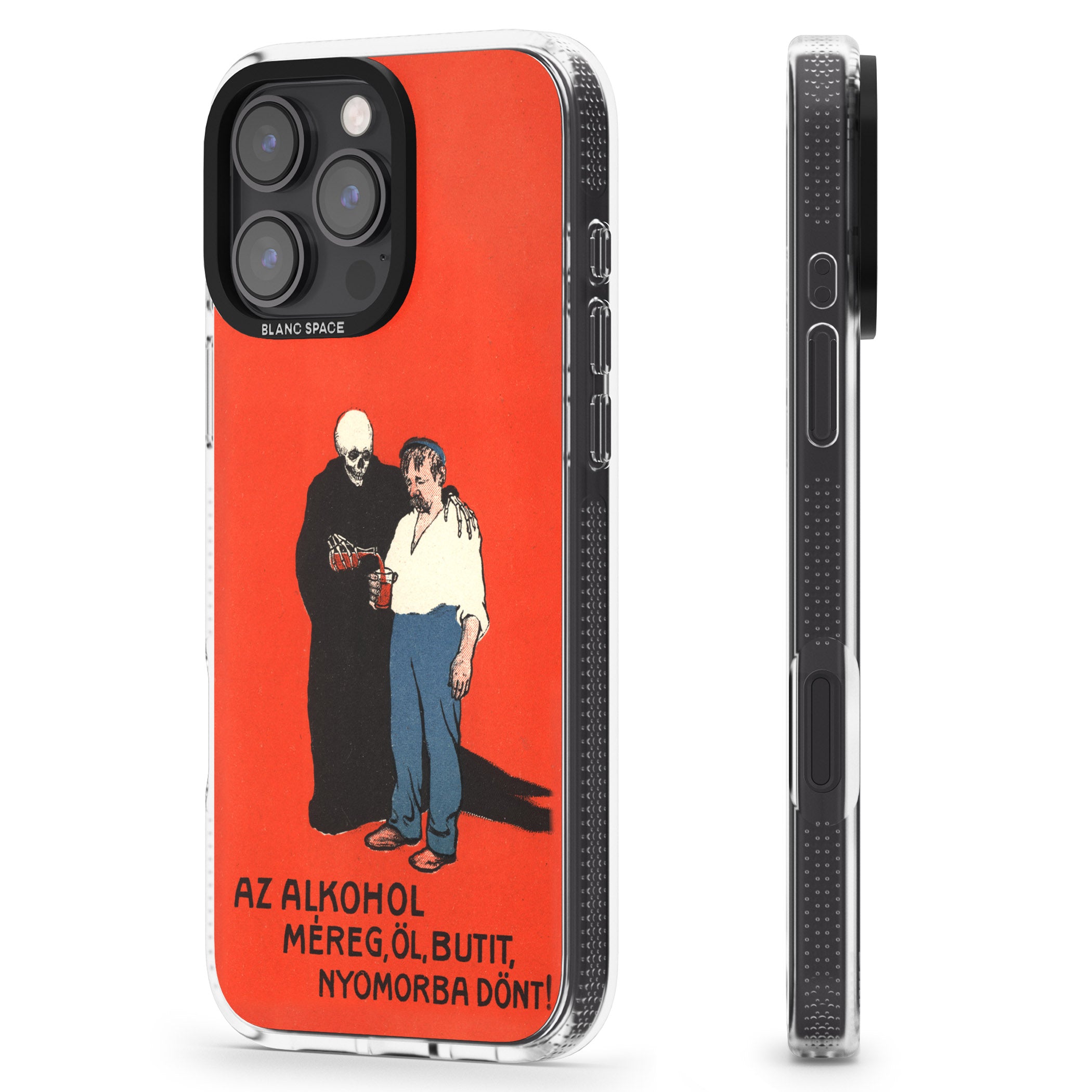 Az Alkohol Poster iPhone 16 Pro Max / 16 Pro Clear Case Impact Air - Blanc Space