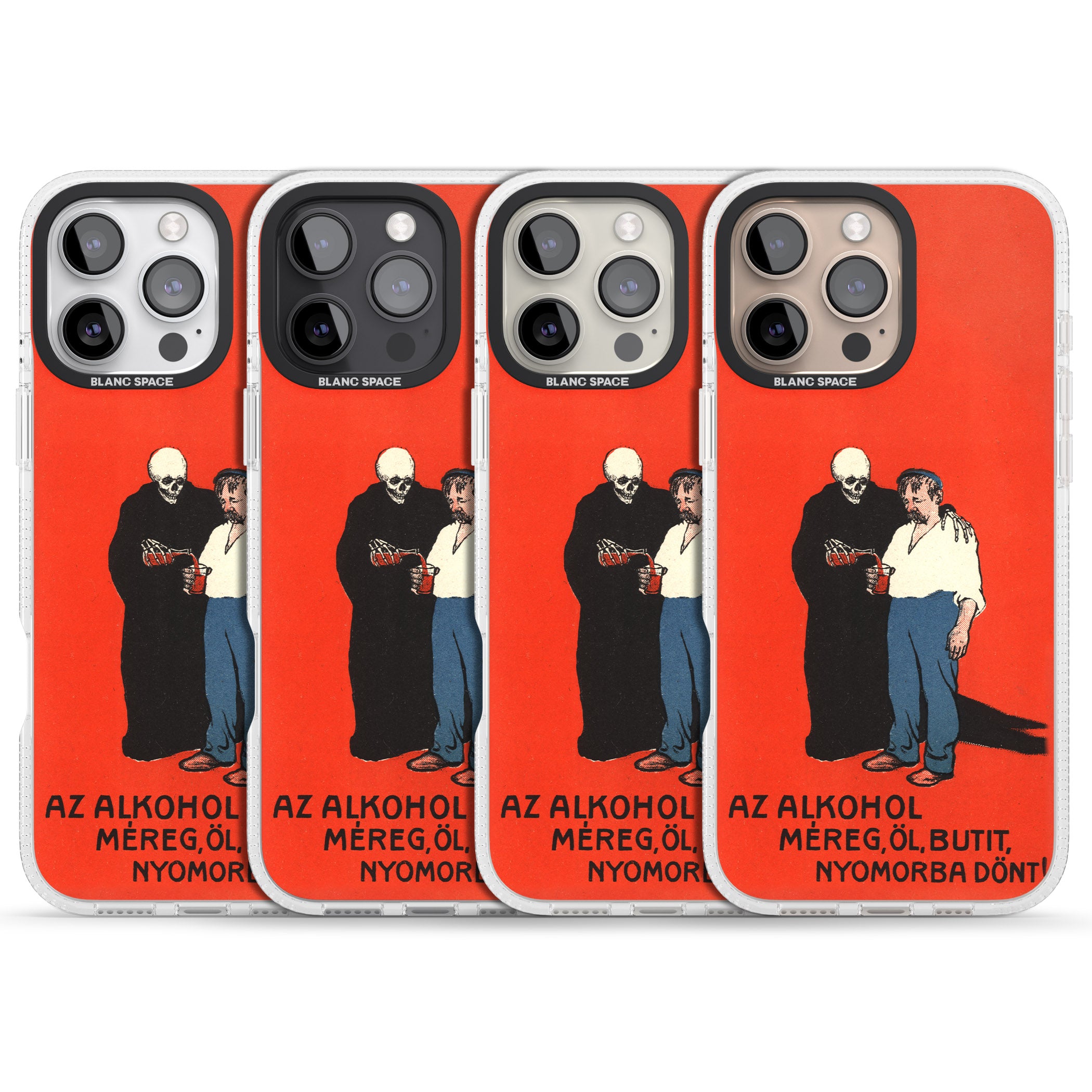 Az Alkohol Poster iPhone 16 Pro Max / 16 Pro Clear Case Impact Air - Blanc Space