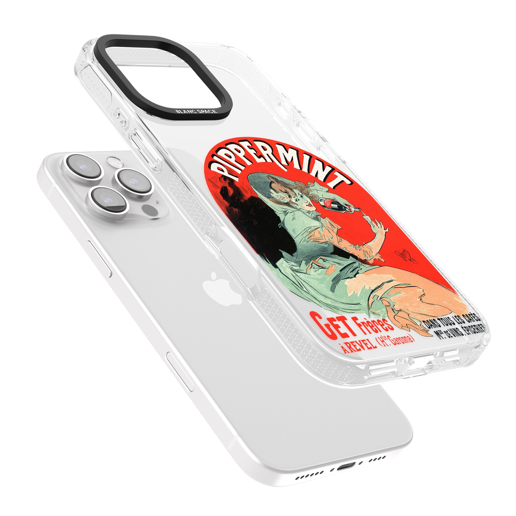 Pippermint Poster iPhone 16 Pro Max / 16 Pro Clear Case Impact Air - Blanc Space