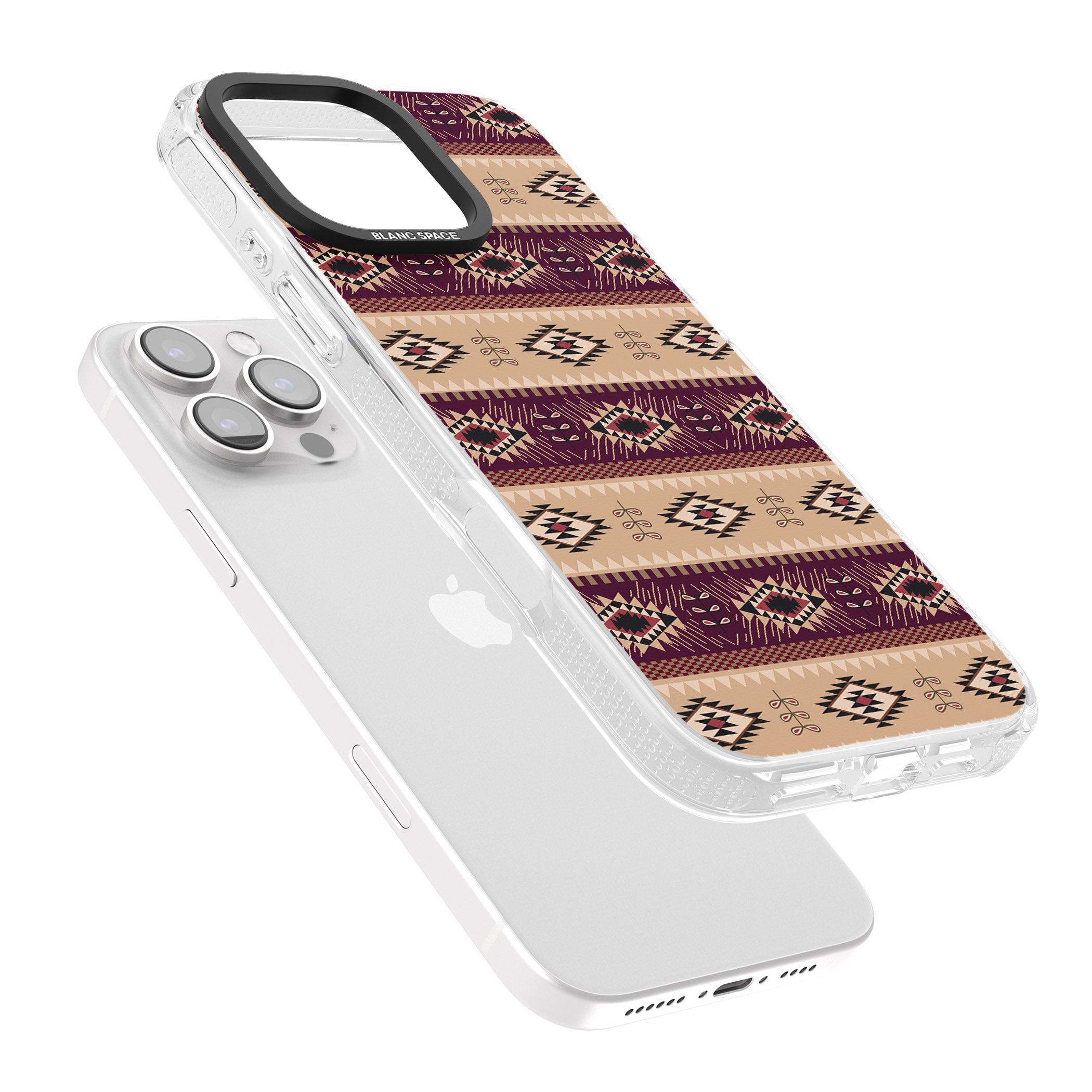 Western Poncho iPhone 16 Pro Max / 16 Pro Clear Case Impact Air - Blanc Space