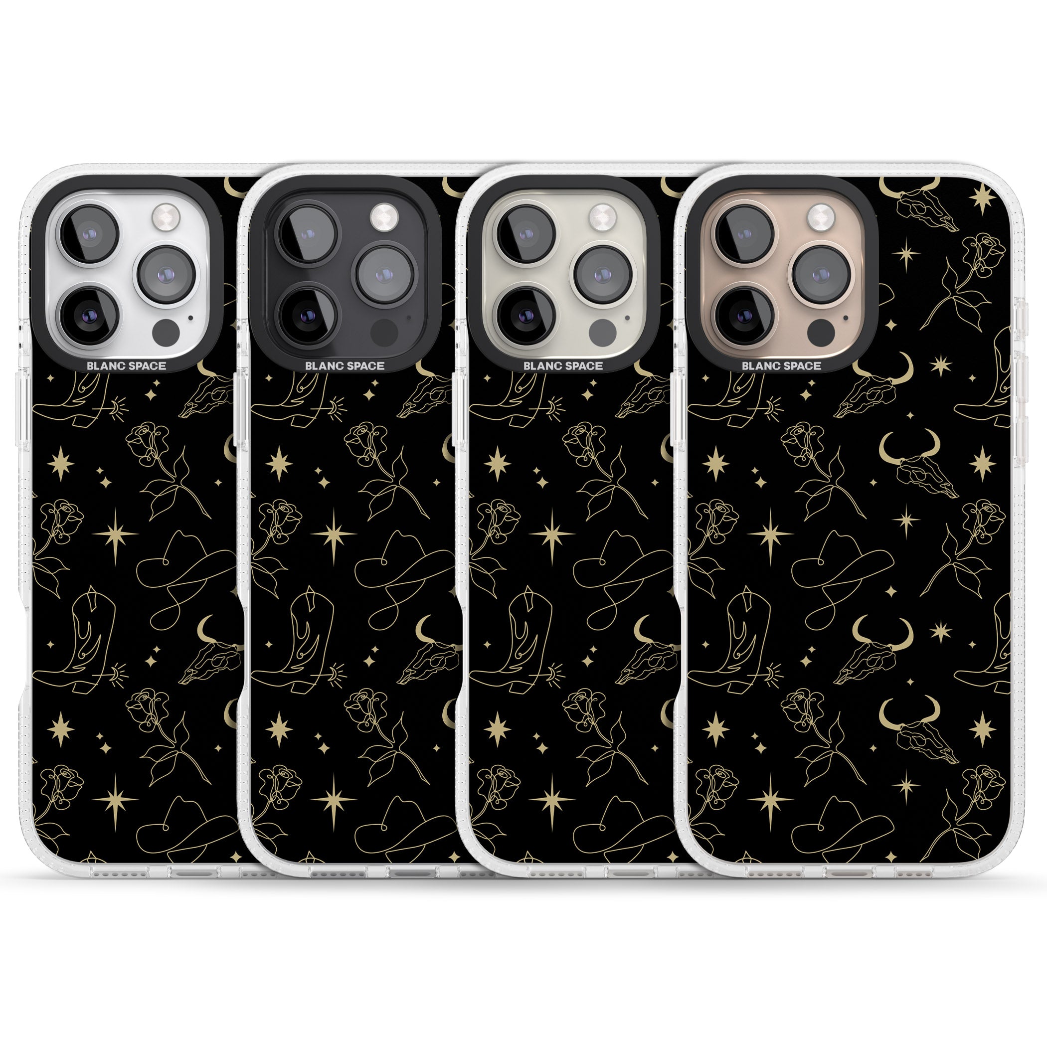 Celestial West Pattern iPhone 16 Pro Max / 16 Pro Clear Case Impact Air - Blanc Space
